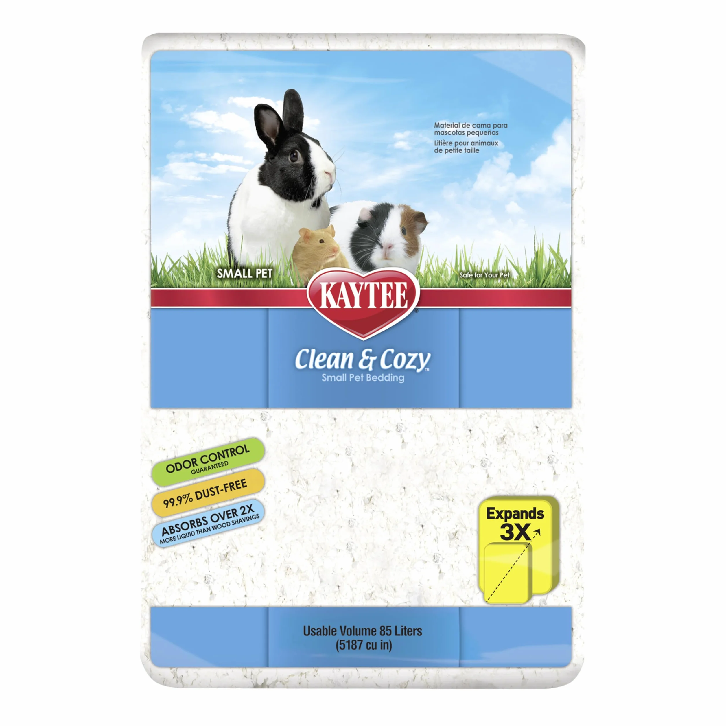 Kaytee Clean & Cozy Papierowe Podłoże dla Małych Zwierząt, Biały, 85 l