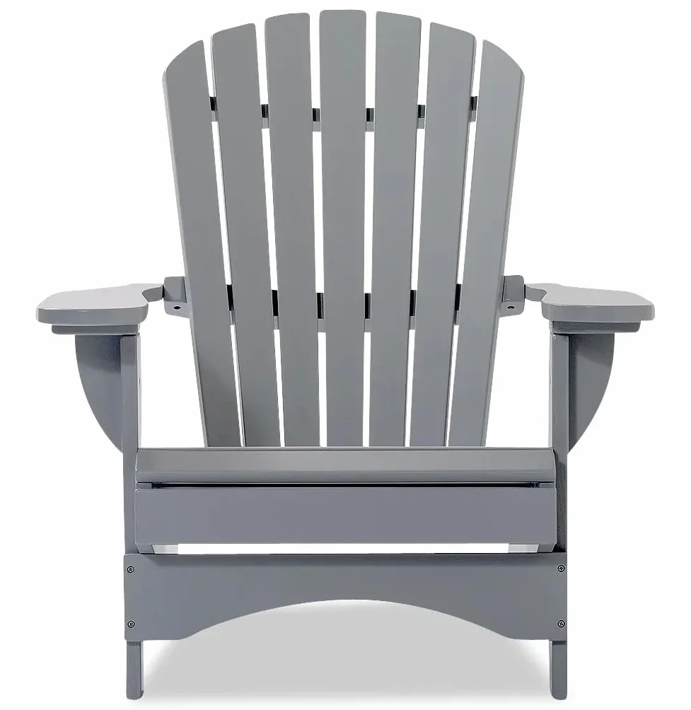Original Dream-Chairs since 2007 Krzesło Adirondack "Comfort” de luxe w kolorze szarym, krzesło relaksacyjne z ergonomicznym oparciem, krzesło ogrodowe na balkon, taras, maksymalne obciążenie 170 kg