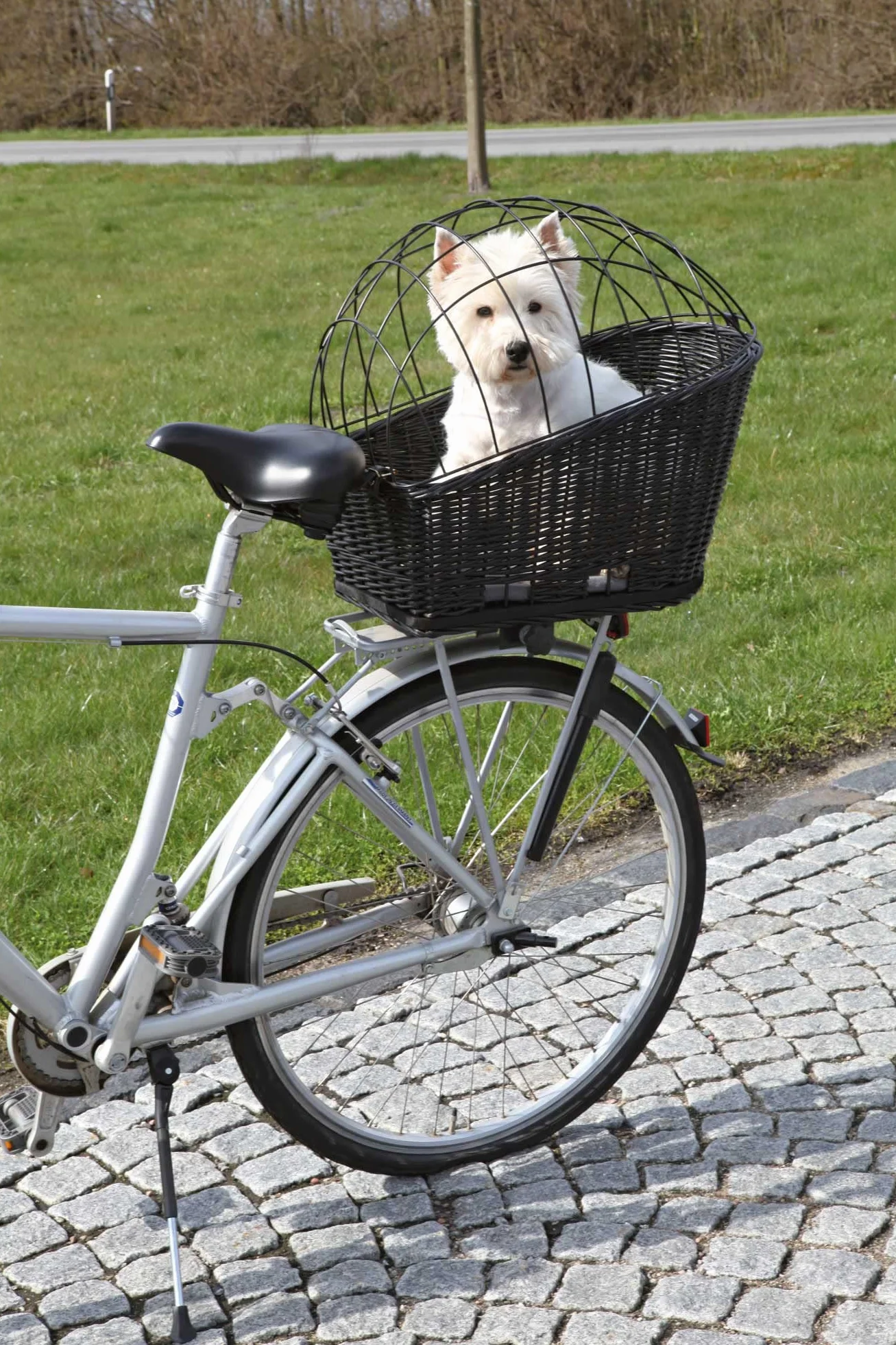 TRIXIE Koszyk Rowerowy z Kratką 13117, Czarny