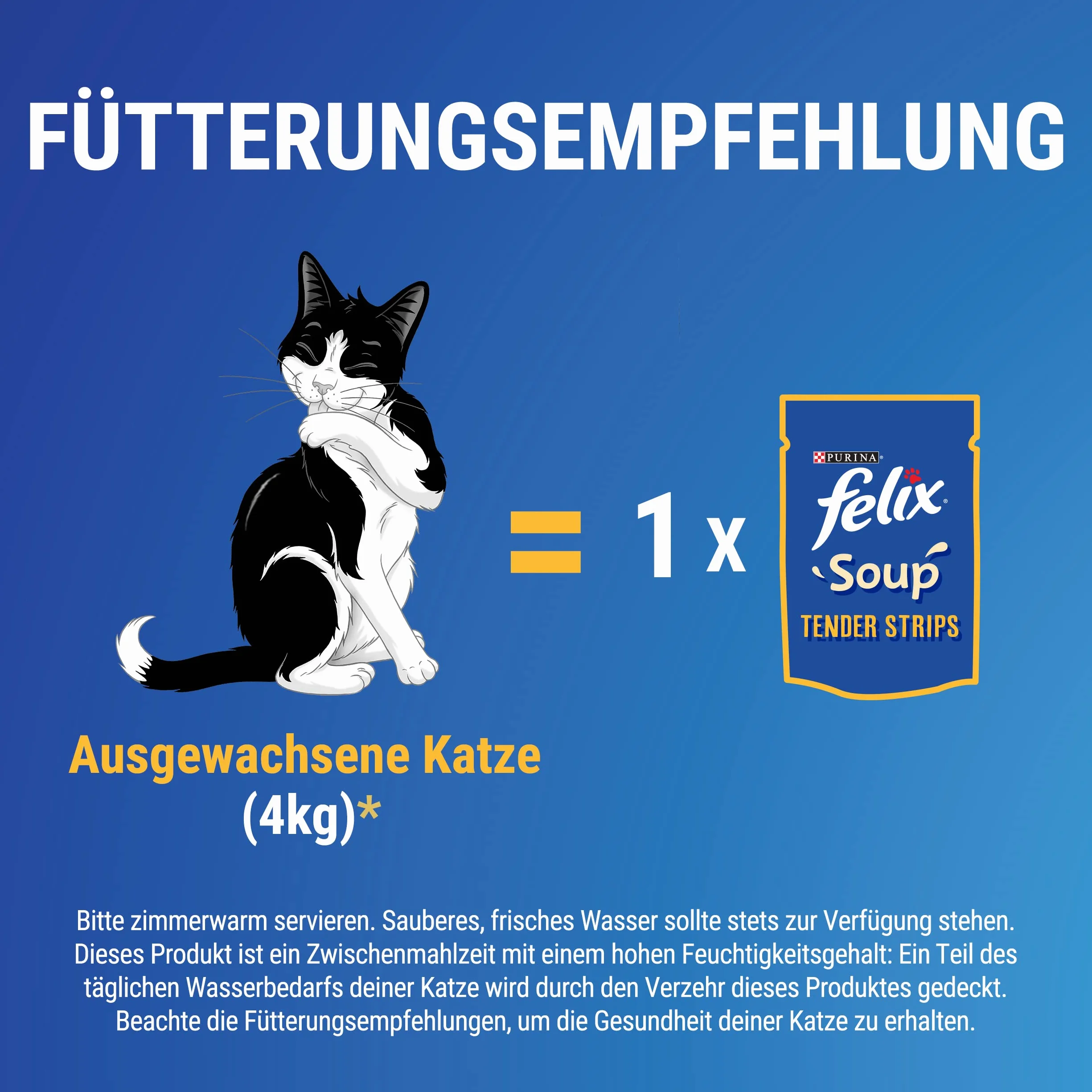 FELIX Soup Tender Strips, zupa dla kotów, różnorodność smaków z wody, opakowanie 1 szt. (6 szt. po 48 g)