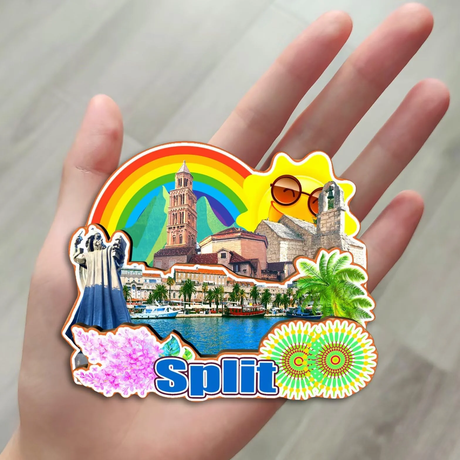 Magnes na lodówkę Split Chorwacja magnes na lodówkę pamiątki z podróży po mieście prezenty turystyczne 3D klasyczne zabytki ręcznie robione rękodzieło dekoracja domu -3956