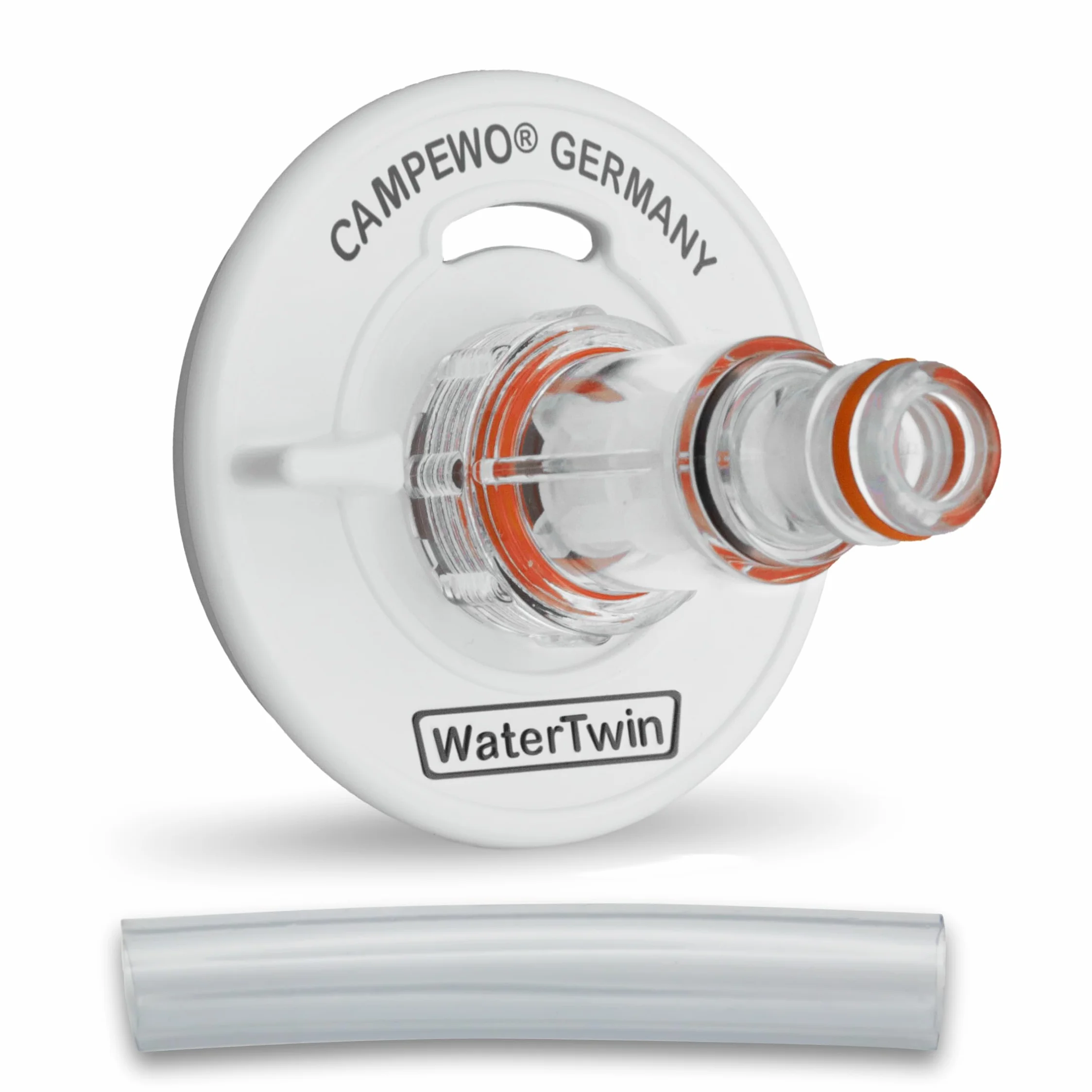 Tec4Camp® WATERTWIN-PRO korek wlewu paliwa z przyłączem wody | adapter z filtrem do pokrywy zbiornika na wodę, 3-pinowy śr. D:68, króciec wlewu wody, przyłącze napełnienia, akcesoria do przyczep