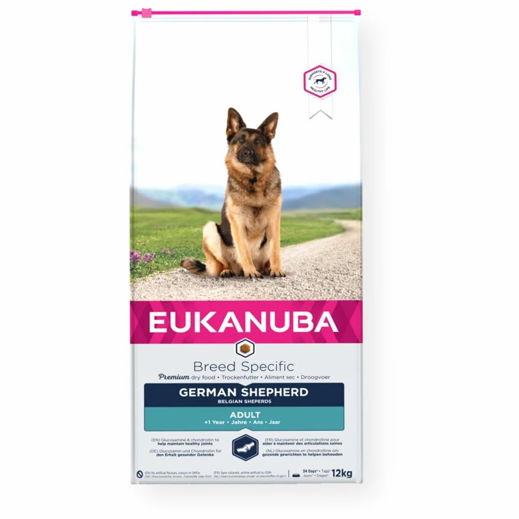 Eukanuba Breed Specific sucha karma dla psów owczarków niemieckich – optymalnie dostosowana do rasy karma dla psów z kurczakiem, 12 kg