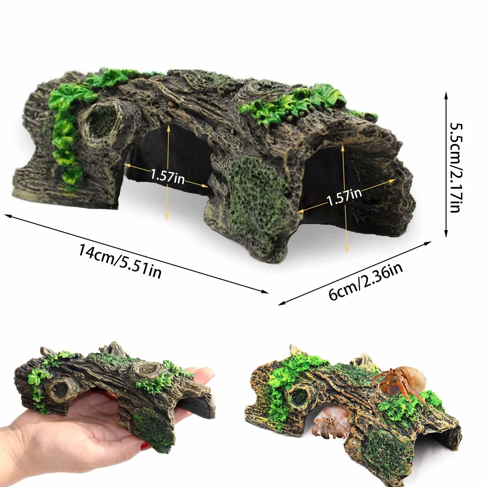 Dekoracje z żywicy akwarium 14 x 6 x 5,5 cm puste drzewa akcesoria do akwarium