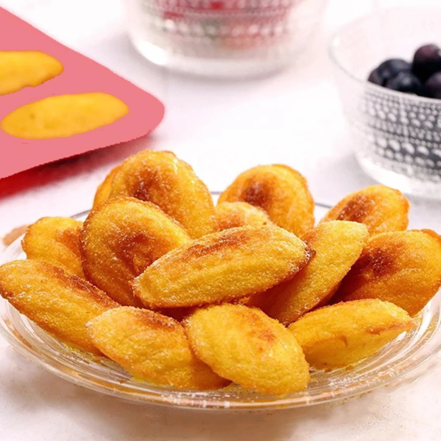YXHZVON 2 sztuki formy do pieczenia Madeleine, silikonowe formy do Madeleines z 9 zagłębieniami, forma Madeleena do ciast, czekolady, słodyczy i ciasteczek (czarne)