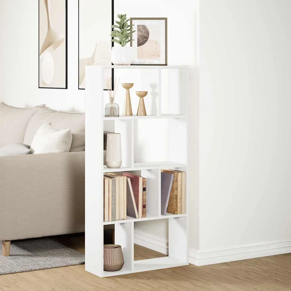vidaXL Regał na książki biały 60x20x120,5 cm Drewno konstrukcyjne