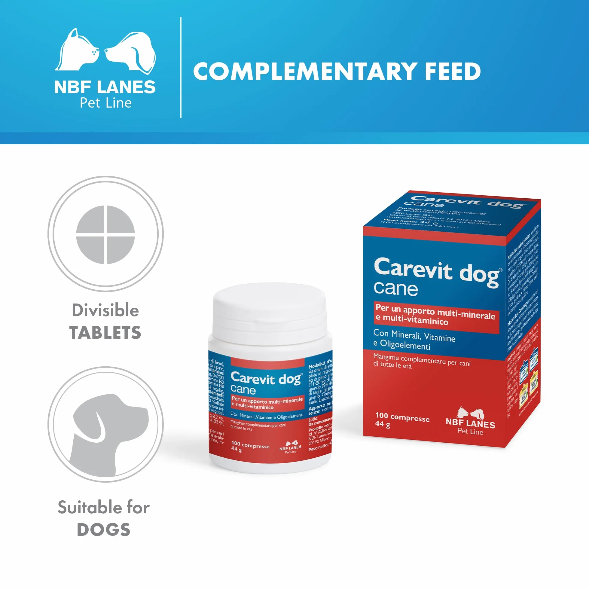 NBF Carevit Dog 100 tabletek dzielących suplement dla psów