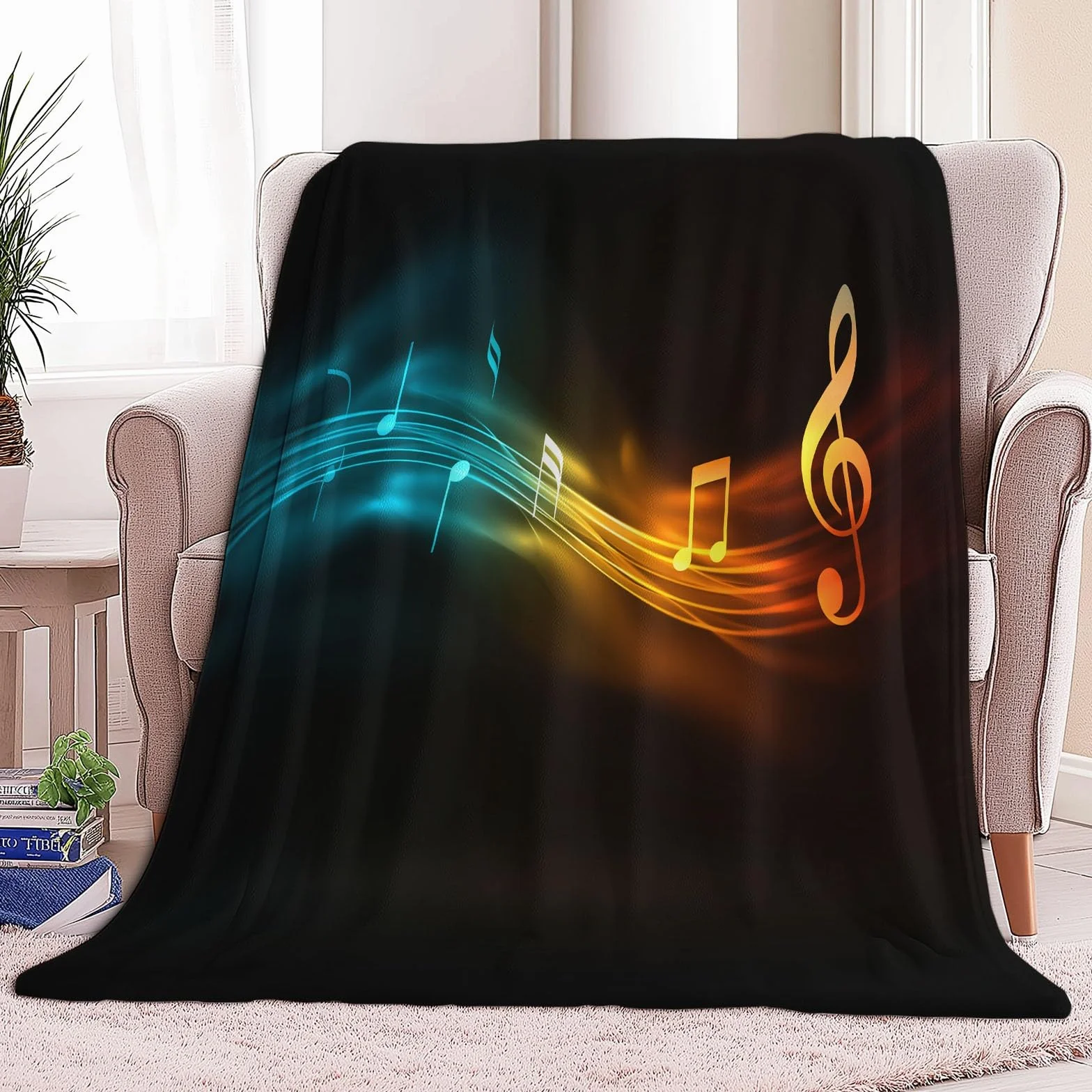 Minimalistyczny puszysty koc flanelowy 220 x 240 cm, z mikrofibry, na sofę i łóżko, miękki i ciepły koc flanelowy, czarny