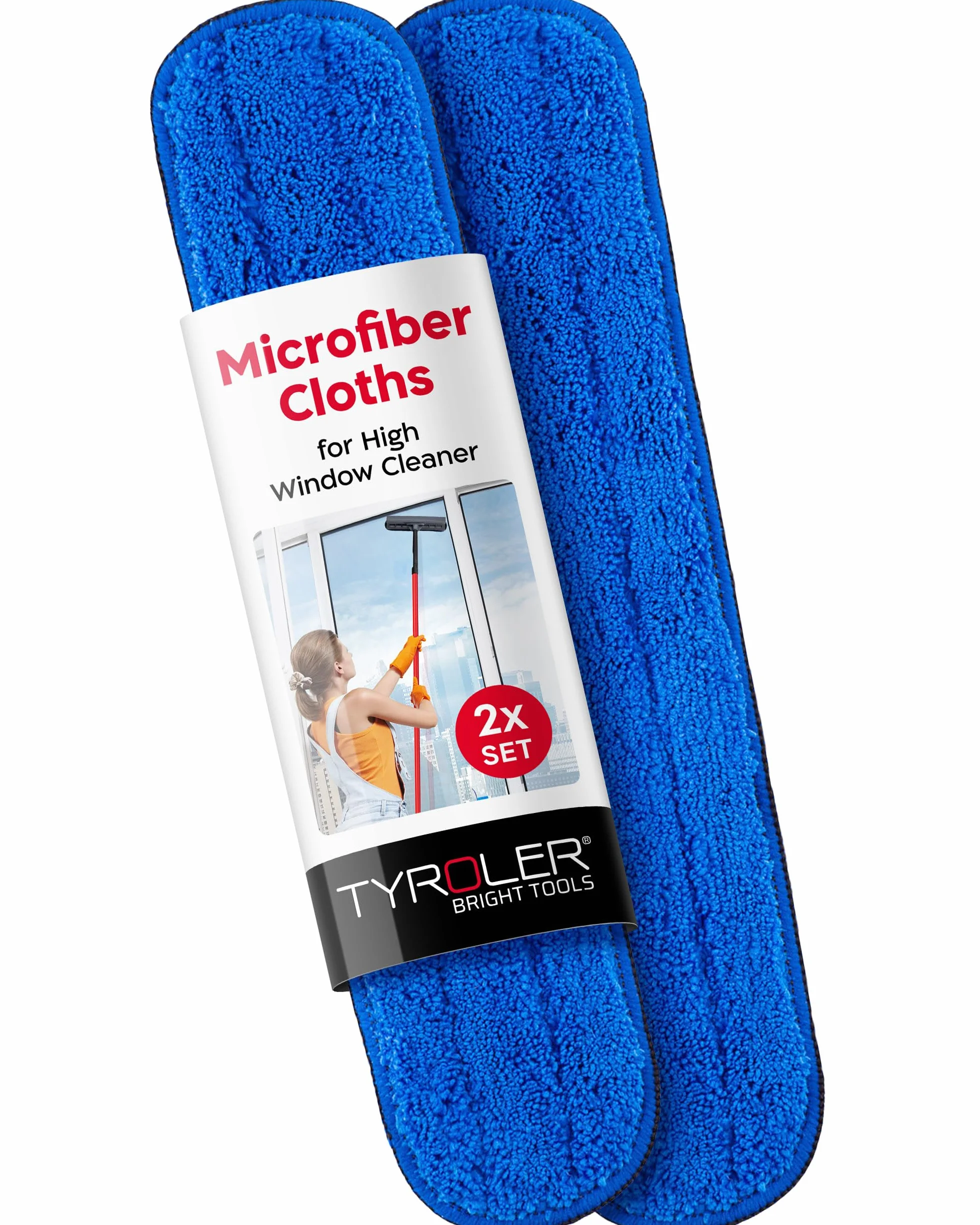 Tyroler Bright Tools Wymienna ściereczka do czyszczenia z mikrofibry - używana z wysokim środkiem do czyszczenia okien - super miękka, nieścierna - wysoce chłonne ściereczki - najlepsza do szklanych