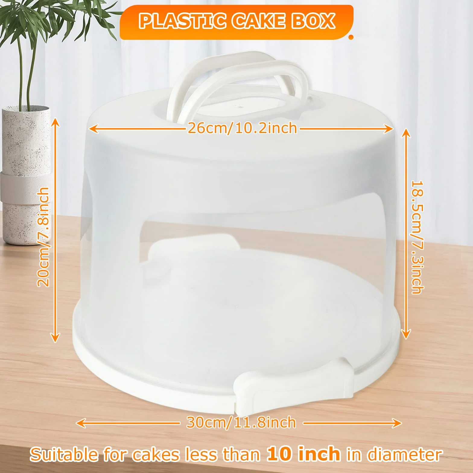 plastikowa skrzynka transportowa na ciasta, 30 x 26 x 18 cm, hermetyczna skrzynka na tort z uchwytem i pokrywką, duża przenośna skrzynka na ciasta, ciasta, ciastka, tort