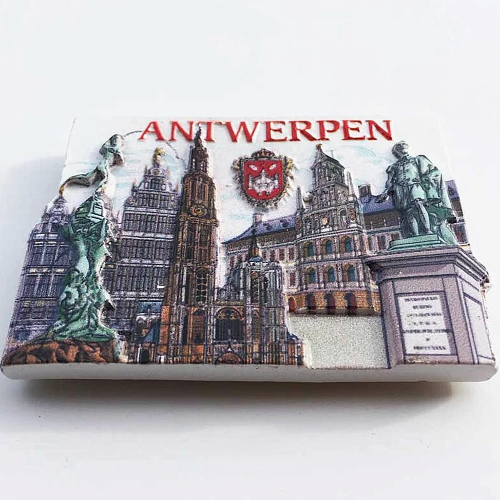 3D Antwerpia Belgia magnes na lodówkę pamiątka kolekcja prezentów dekoracja domu i kuchni naklejka magnetyczna Antwerpia Belgia magnes na lodówkę