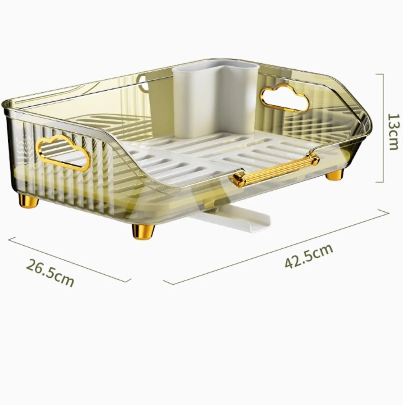 Ociekacz do naczyń Stojak do Naczyń Zlewozmywak Kuchenny Talerz Ociekacz Do Naczyń Suszarka Uchwyt Kosz Organizer Taca Suszarka do Naczyń Stojak na Naczynia(Transparent)