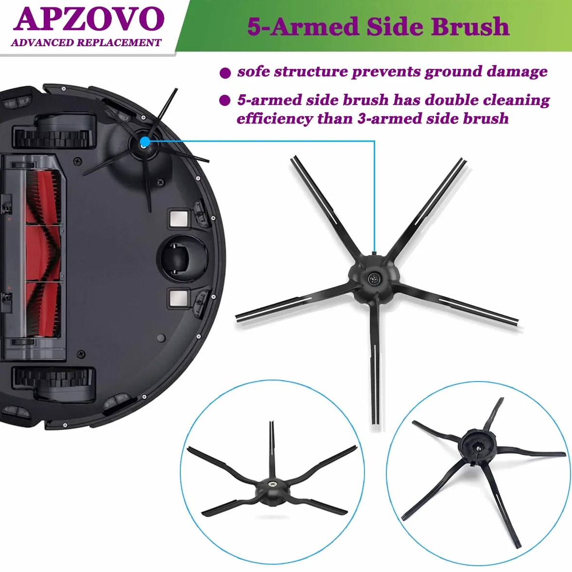 zestaw akcesoriów do Xiaomi Roborock S5 Max S6 Max S6 Pure S6 MaxV S50 S51 S55 S60 S65 S5 S6 odkurzaczy, części zamienne do głównej szczotki Roborock, filtr HEPA, szczotki boczne