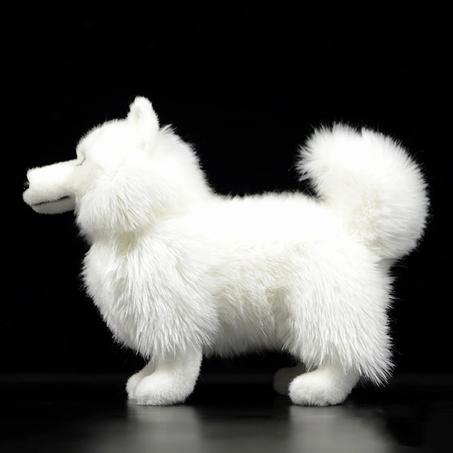 lilizzhoumax Zabawka Samoyed 32 cm / 12 cali, symulacja realistycznej lalki, pluszowe zwierzę, urocze zabawki dla dzieci