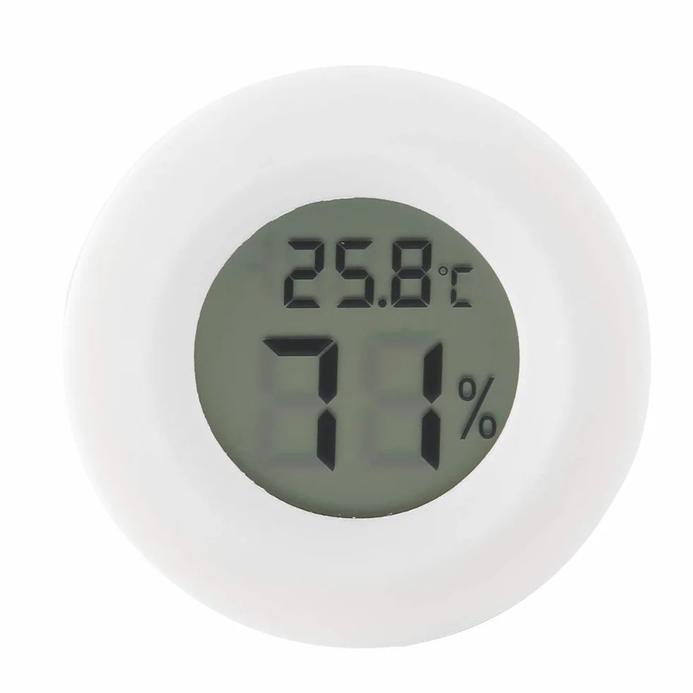Yctze Mini Cyfrowy Termometr LCD Higrometr, Okrągły Miernik Wilgotności i Temperatury dla Brodatych Smoków, Gadów, Gekonów Czubatych, Wiwarium i Terrarium, Akcesoria do Węży (#02)