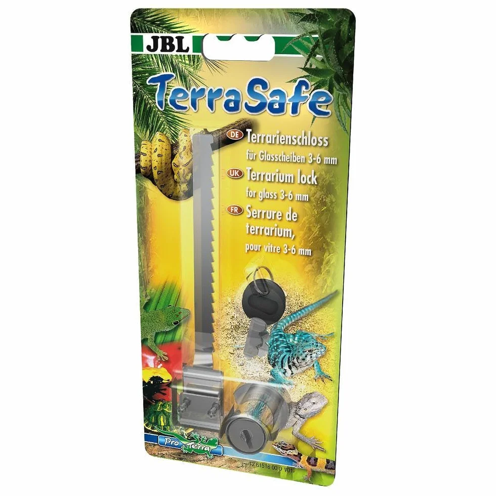 JBL TerraSafe 61516 zamek terrariowy do wszystkich szyb szklanych o grubości 3-6 mm, w zestawie 2 klucze