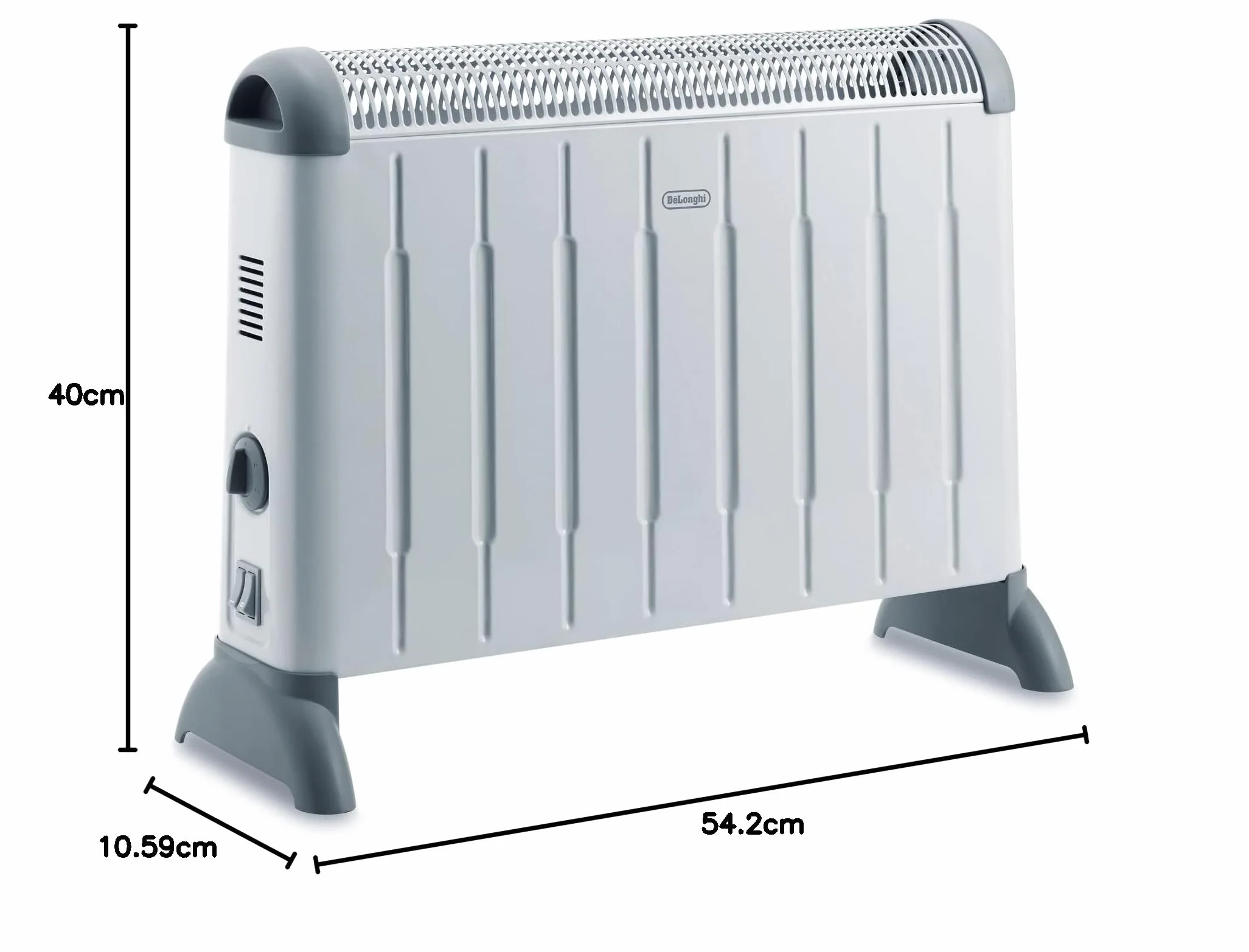De'Longhi Grzejnik, 700 W, 230 V, Biały/Szary, ‎54.2 x 10.6 x 40 cm; 2.8 kg, 1 Sztuka