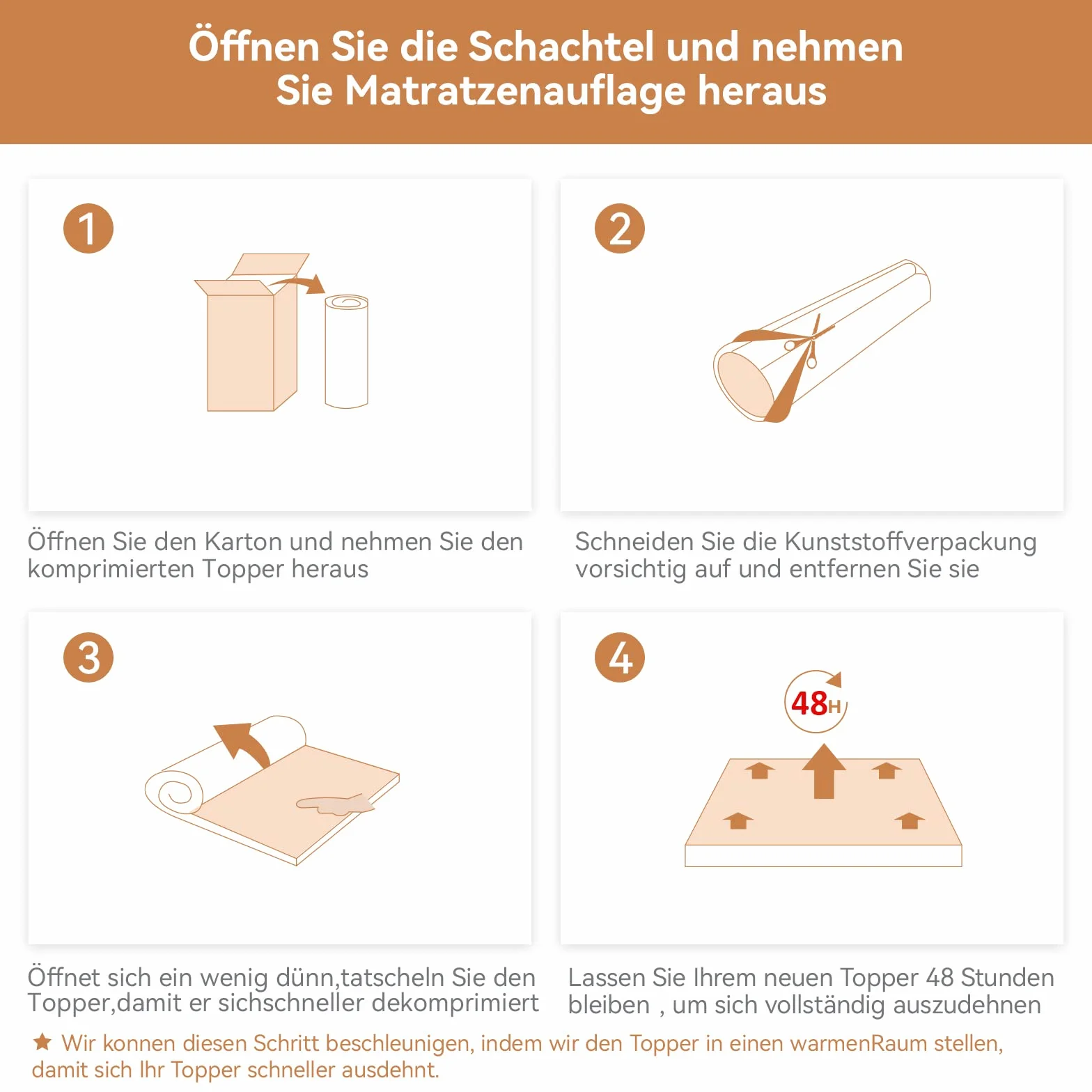 Amazon Basics Ochraniacz na materac 90 x 200 cm, wysokość 4 cm, mata na materac z pianki memory z paskami, biała