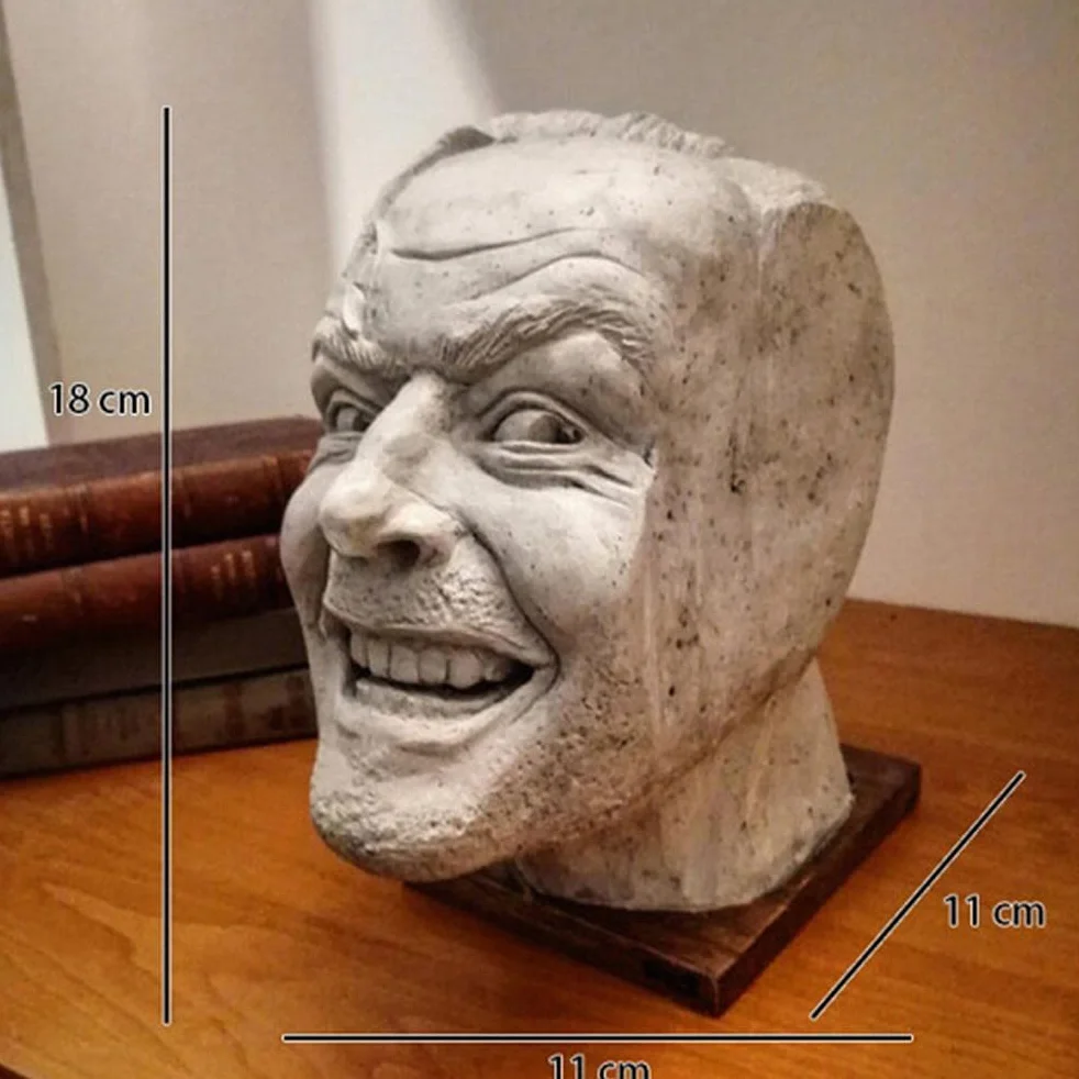 Podpórki do książek, rzeźba świecącej podpórki do książek – Library Here rzeźba Johnny'ego, żywica syntetyczna, ornament na biurko (białe)