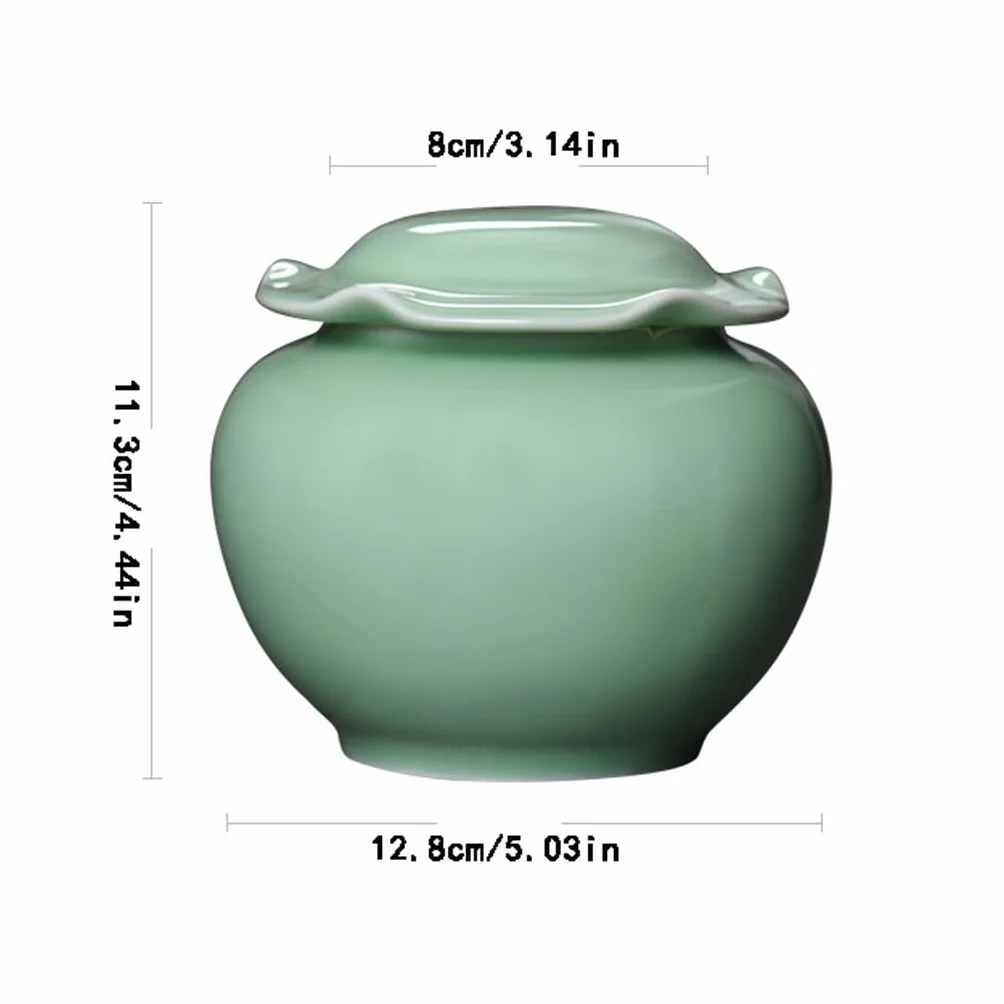 XYNSNDB Pojemnik na herbatę Puszka na herbatę z liści seledynowych, zamknięta puszka na herbatę, puszka do przechowywania, ceramiczny zestaw do przechowywania herbaty w gospodarstwie domowym Zestaw do