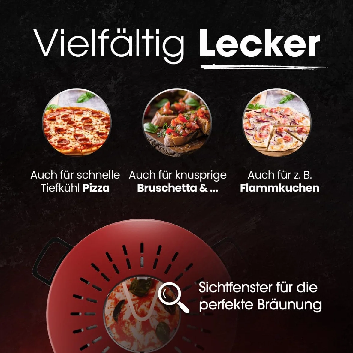 Clatronic® piec do pizzy | 350°C p. włoska pizza z kamienia w domu | elektryczny | również do mrożonej pizzy | pizza w mniej niż 5 min. | kamień do pizzy Ø32 cm i akcesoria w zestawie | PM 3787