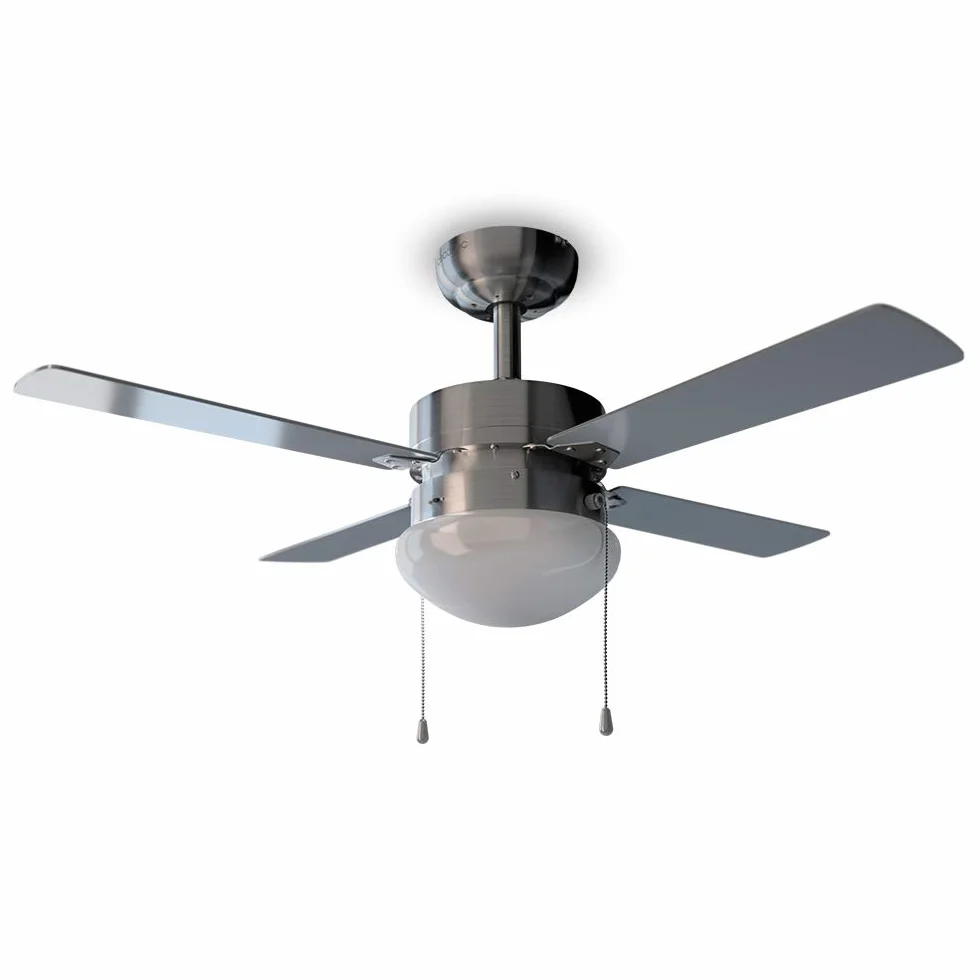 Cecotec Wentylator sufitowy EnergySilence Aero 450, 50 W, energooszczędny, średnica 106 cm, światło, 4 odwracalne łopatki, 3 prędkości, funkcja zimowa, wykończenie stalowe/białe