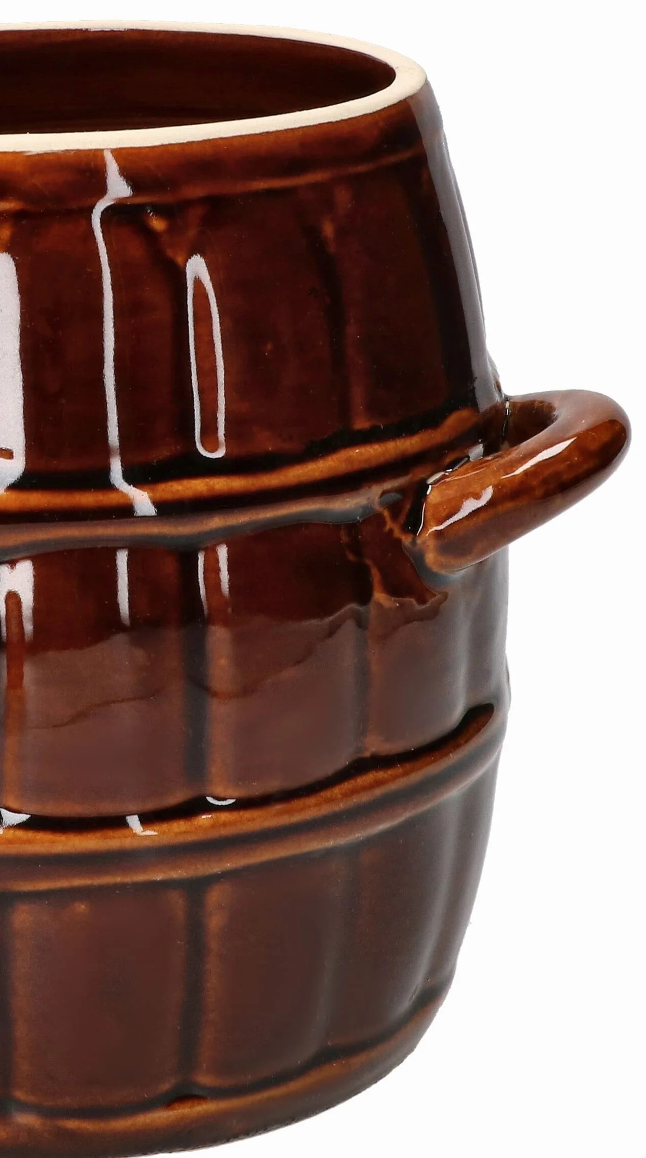 KOTARBAU Ceramiczny garnek beczkowy z kamionki, 3,2 l, brązowy - Garnek do kiszenia, Garnek do kiszonej kapusty, Marynator do grzybów - Odporny na kwasy, Nadaje się do mycia w zmywarce, Nadaje się do