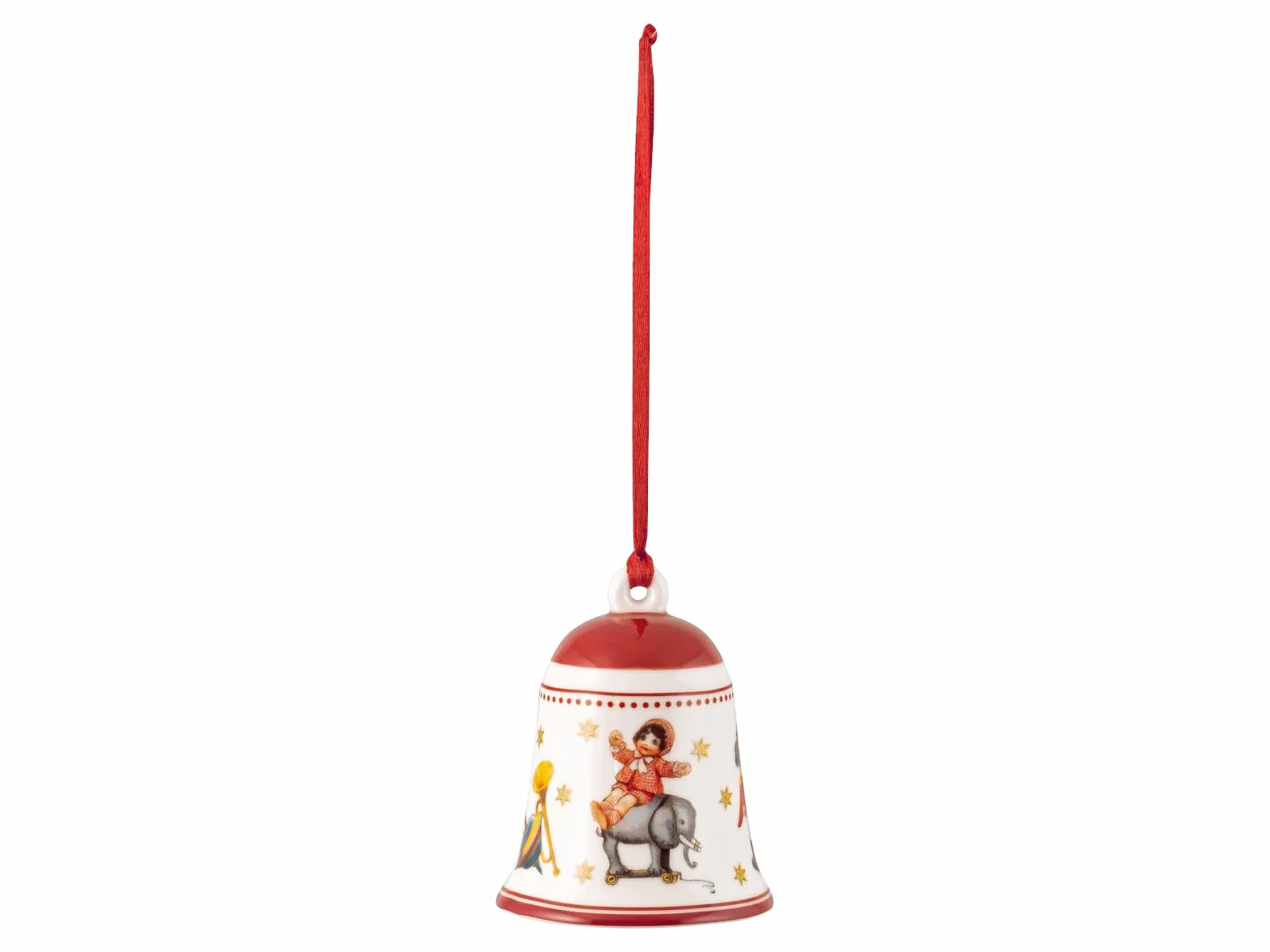 Villeroy & Boch - My Christmas Tree, dzwonek, zabawka, 5,5 x 5,5 x 6,5 cm, porcelana, czerwona, 14-8622-6849, wielokolorowa, 5,5x5,5x6,5cm