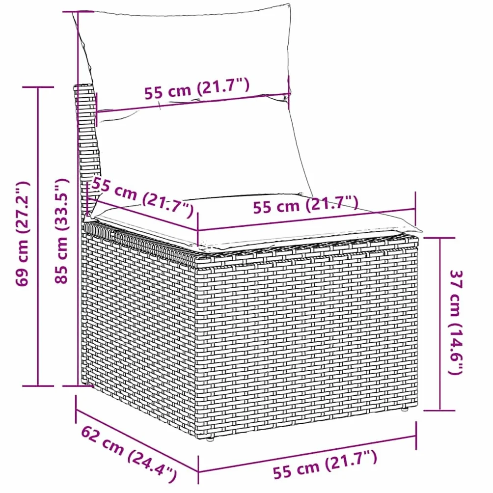 vidaXL 2-cz. sofa ogrodowa z poduszkami, beżowy, rattan PE i akacja, kanapa ogrodowa, zestaw wypoczynkowy, kanapa do ogrodu, kanapa modułowa