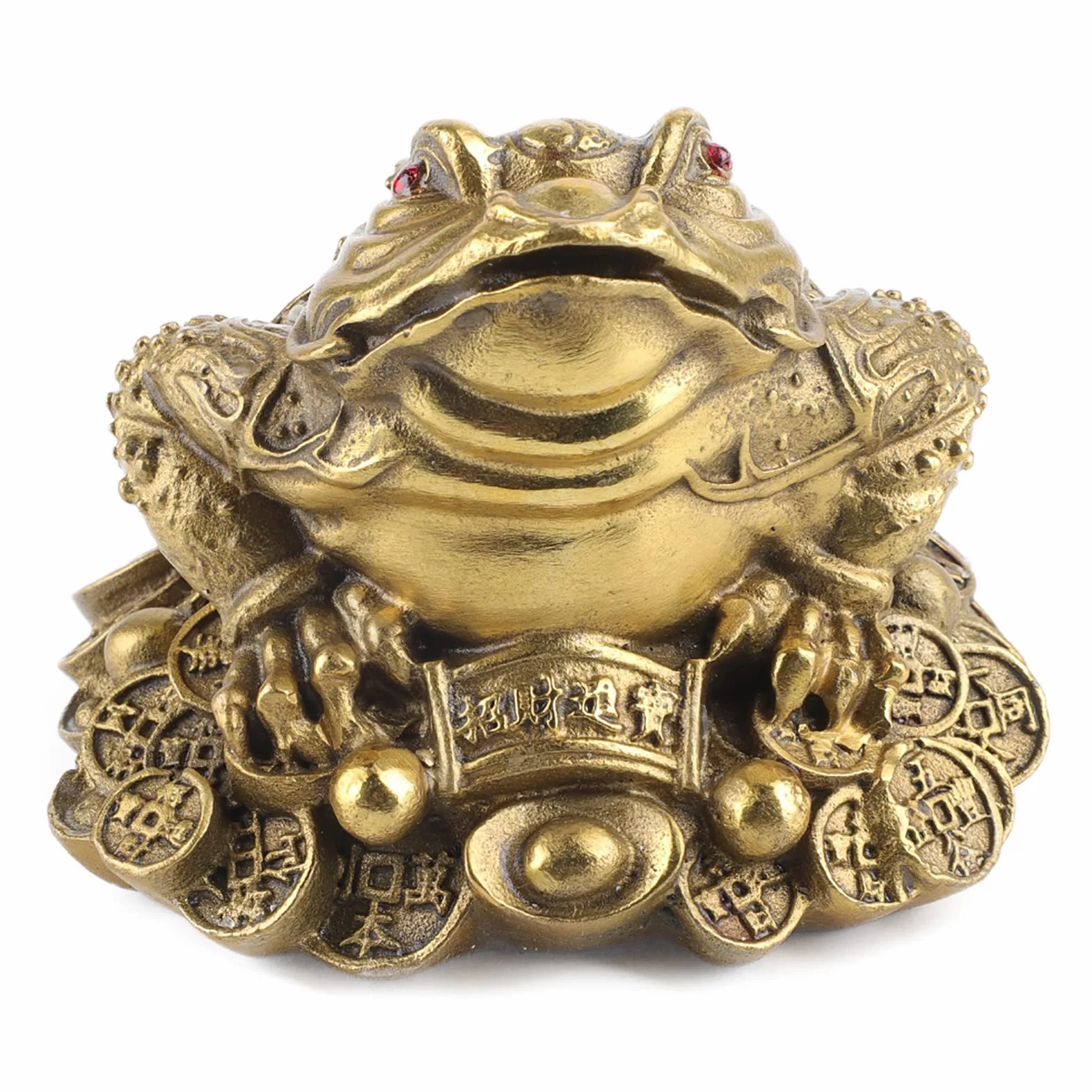 Geldfrosch Messing Glückskröte Feng Shui Dreibeiniger Reichtum Traditioneller Frosch für Wohlstand Home Office Feng Shui Dekor((1))