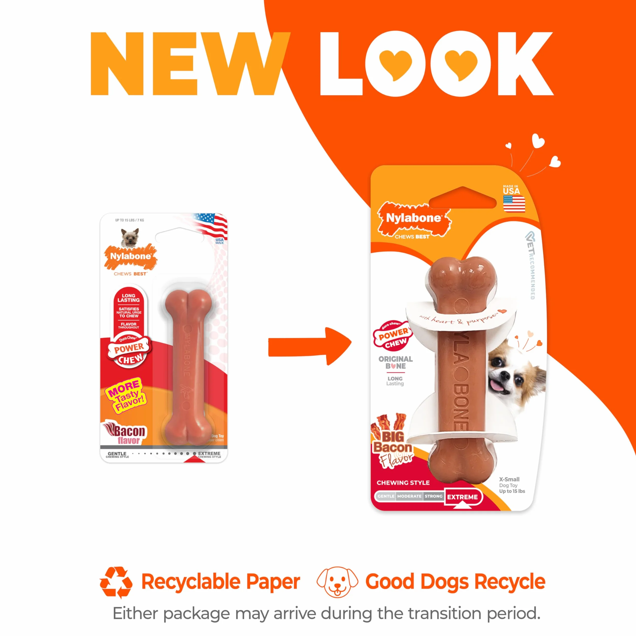 Nylabone Dura Chew Extreme Tough Dog Chew zabawka do żucia, smak bekonu, XS, dla psów do 7 kg