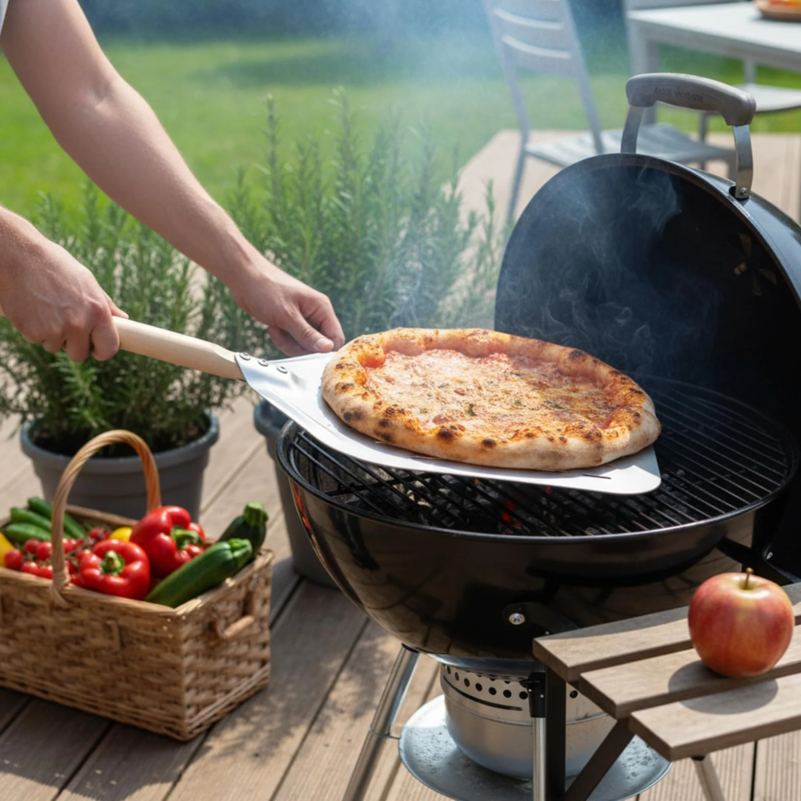 Łopatka do pizzy ze stali nierdzewnej, perforowana, 40 x 30 cm – profesjonalna łopatka do pizzy 12 cali ze zdejmowanym uchwytem do pieca do pizzy, grilla i pieczenia