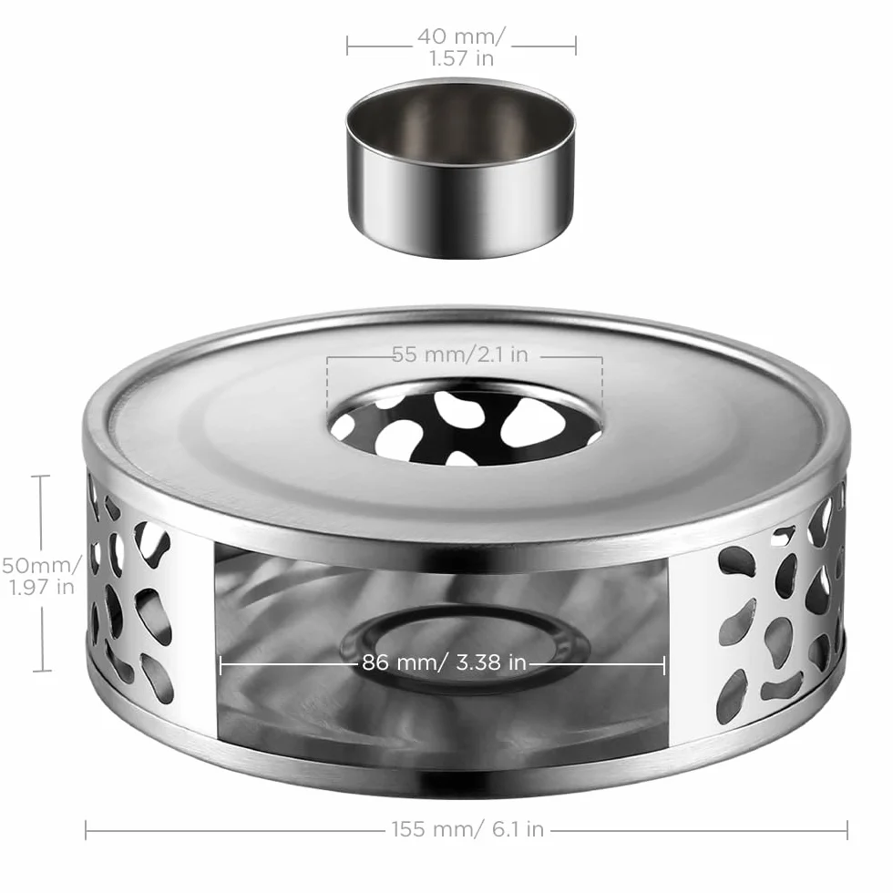 ecooe podgrzewacz do herbaty, ze stali nierdzewnej, świecznik na świeczki typu tealight i dzbanek na herbatę nie wchodzą w zakres dostawy