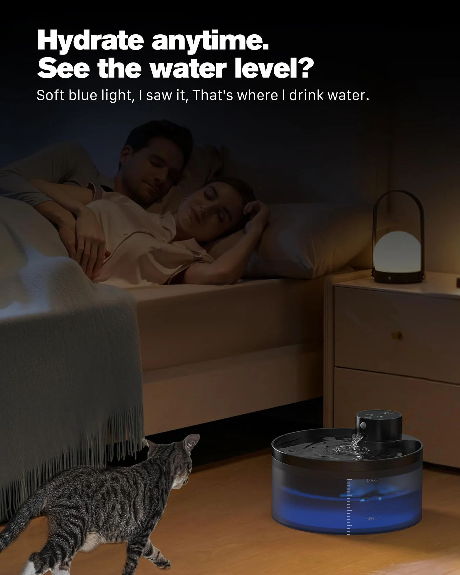 Cat Fountain Wireless z 6 filtrami węglowymi + 3 gąbkami, zasilanie bateryjne, 3,2 l, fontanna dla kotów, fontanna dla kotów z czujnikiem ruchu, pojemność baterii 4200 mAh