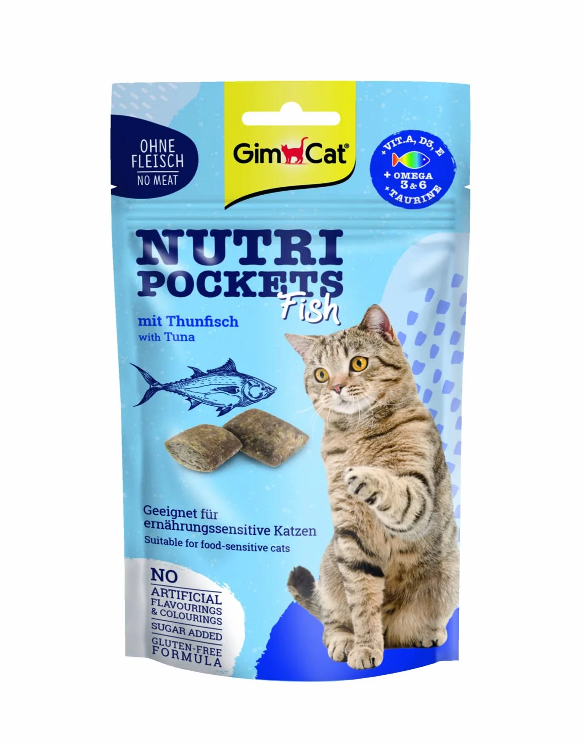 Gimcat Nutri Pockets Przekąska dla Kotów, Tuńczyk, 1 x 60 g