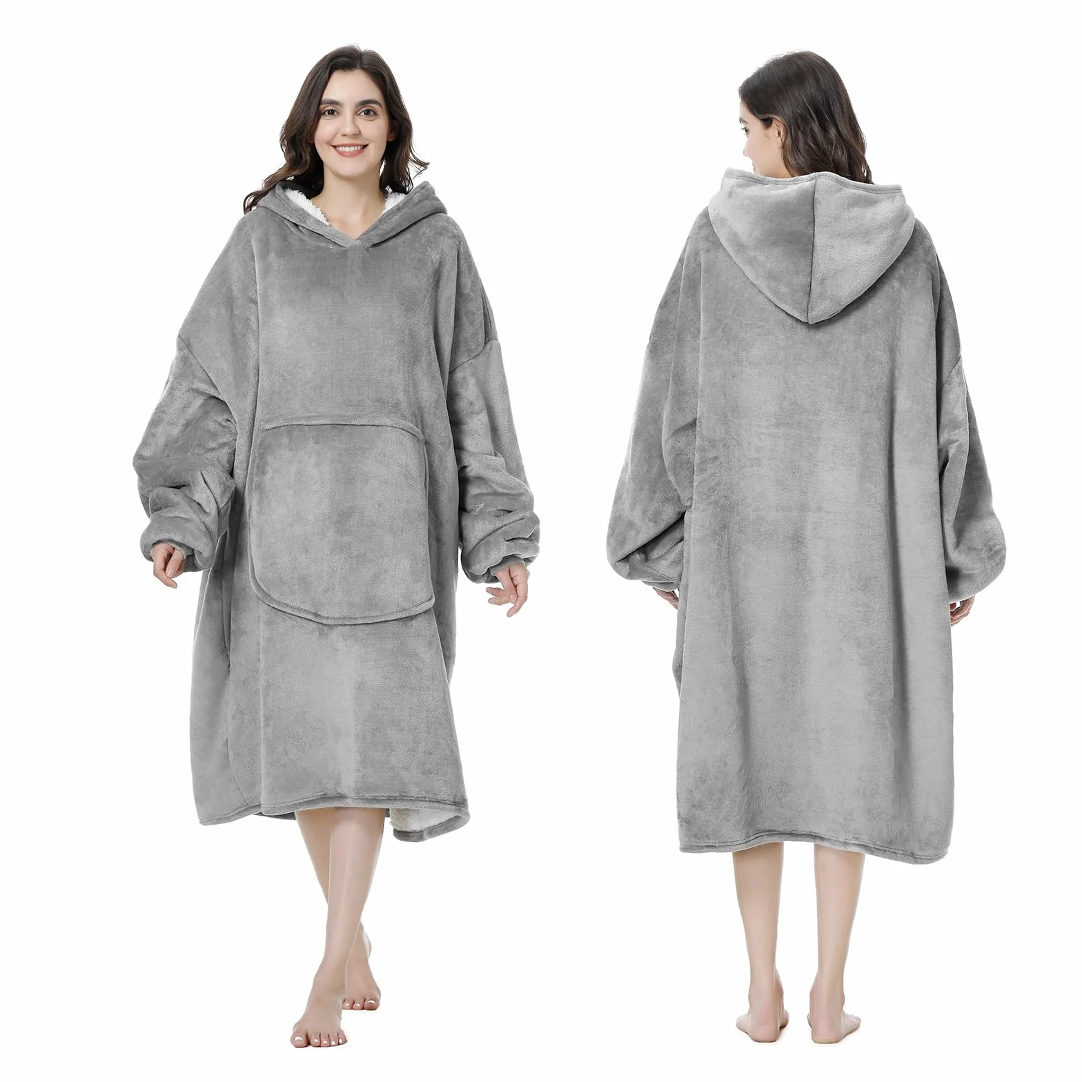 MOKANI Koc z rękawami i kapturem, bluza z kapturem, koc z rękawami, duży rozmiar, bluza z kapturem dla kobiet i mężczyzn