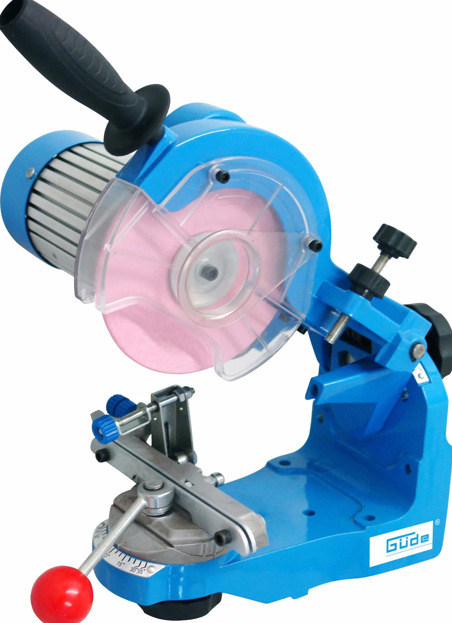 Güde Ostrzałka do piły łańcuchowej P 2300 A (230 W, 3000 1/min, regulowany kąt ostrzenia 2 x 35°, prowadnica łańcucha, oświetlenie, do wszystkich popularnych typów łańcuchów piły, 2 x tarcze