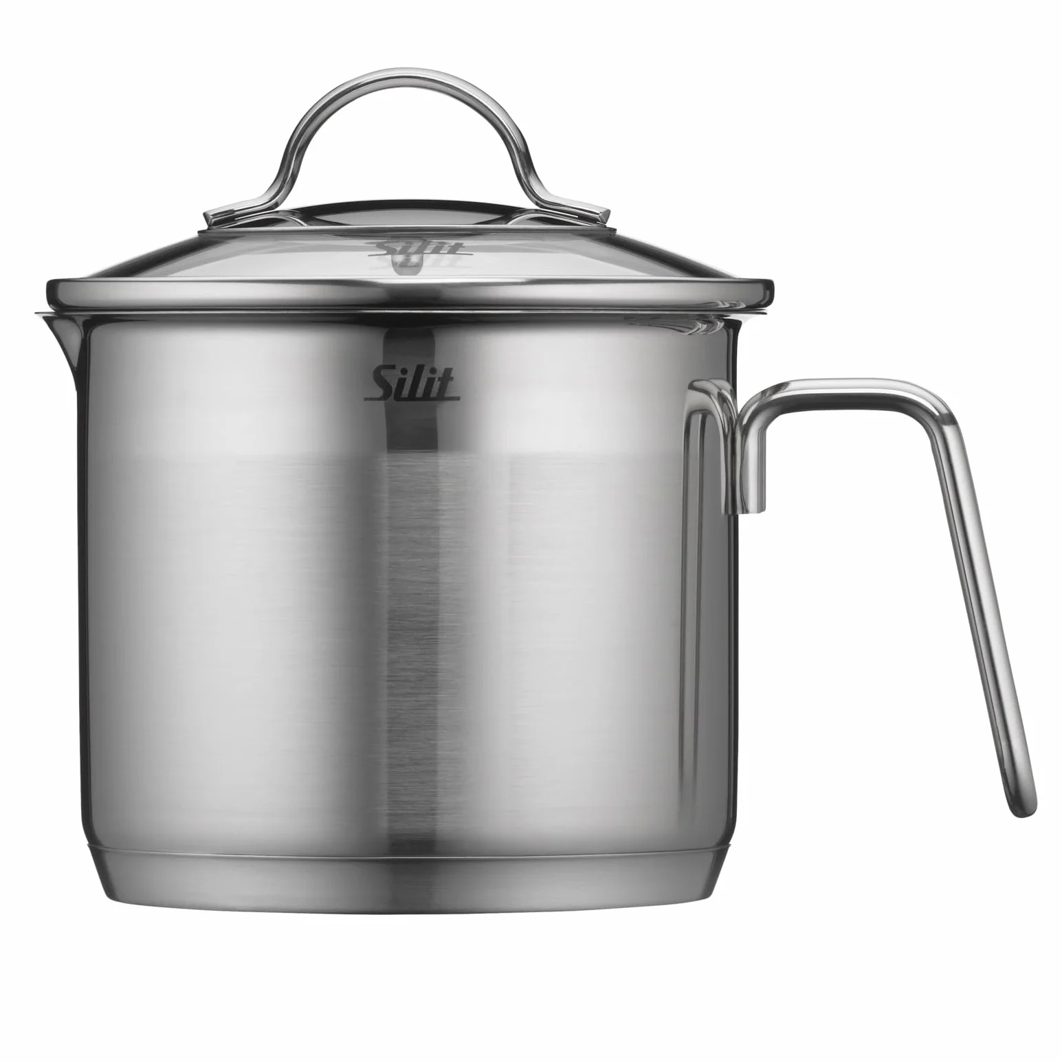 Silit Achat dzbanek na mleko ze szklaną pokrywką, srebrny, 14 cm, 1,7 l