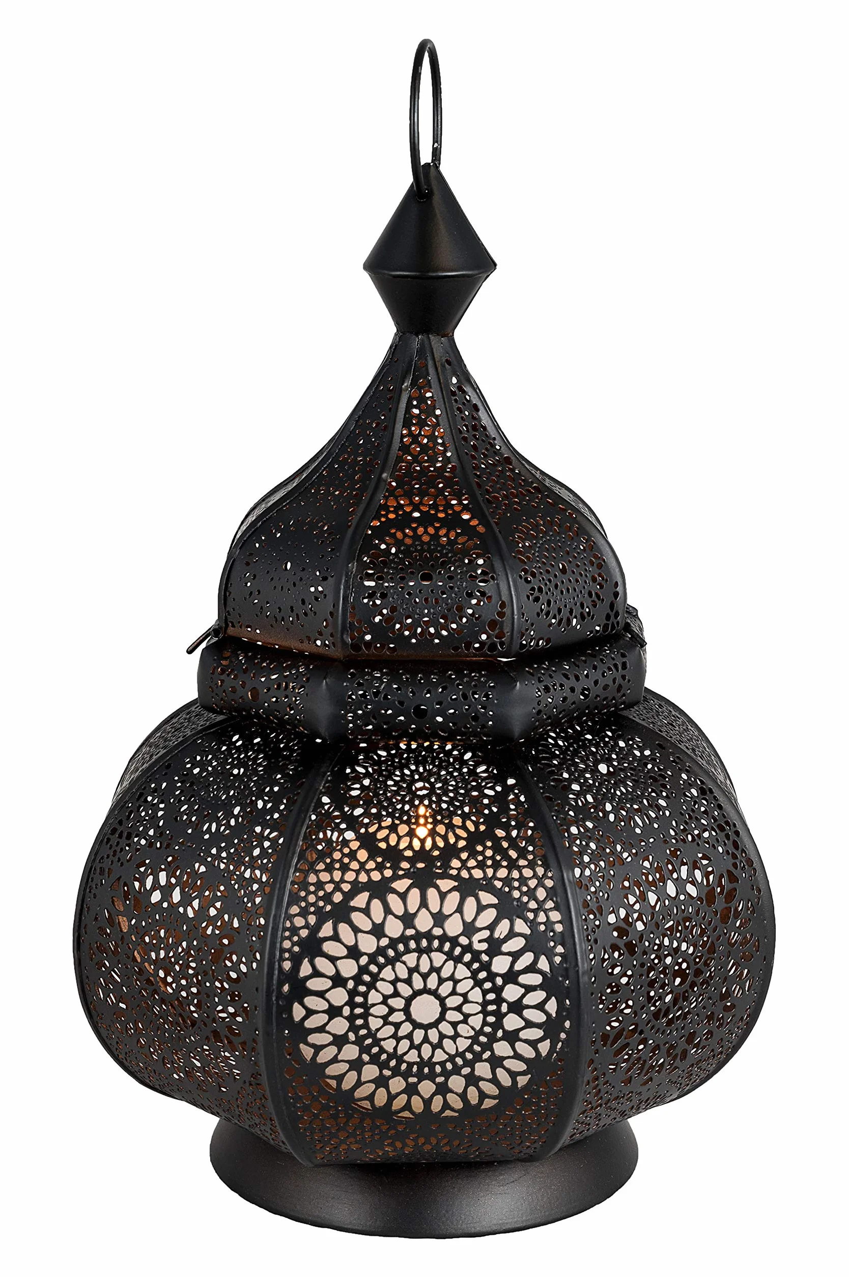 Marrakesch Orient & Mediterran Interior Marokańska Lampa Vintage, Metal, Czarny, 30 cm