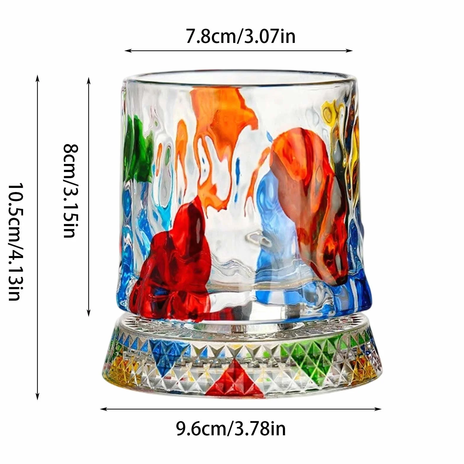 Obrotowa o 360 stopni szklanka do whisky – szkło do whisky do burbona, koktajli, staromodne szklanki do whisky o pojemności 280 ml, z obrotową podstawą o 360°, do domu, baru, na urodziny, święta