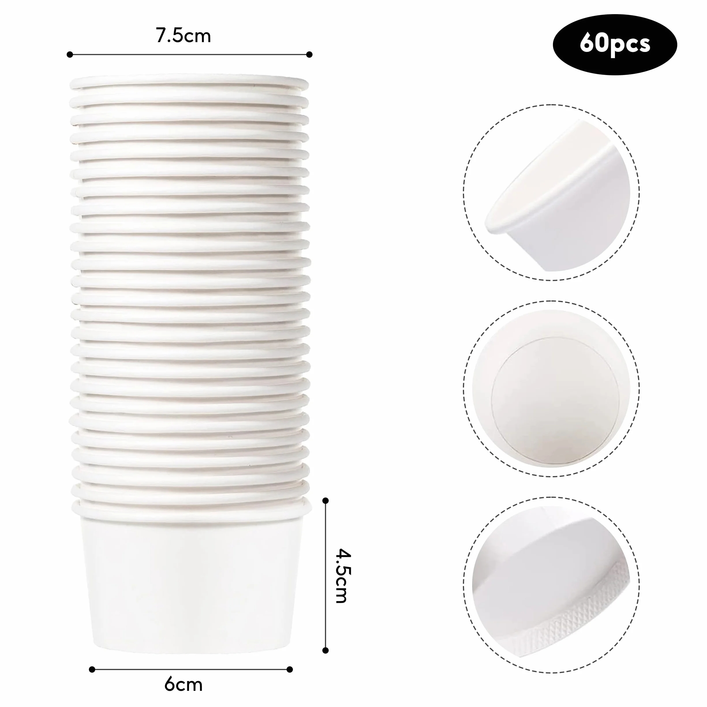 Papierowe foremki do muffinek, 60 sztuk kartonowych kubków do lodów, 120 ml, jednorazowe miseczki do lodów z drewnianą łyżeczką, do bufetów, deserów, na wesela, wózki z jedzeniem, lodziarnie