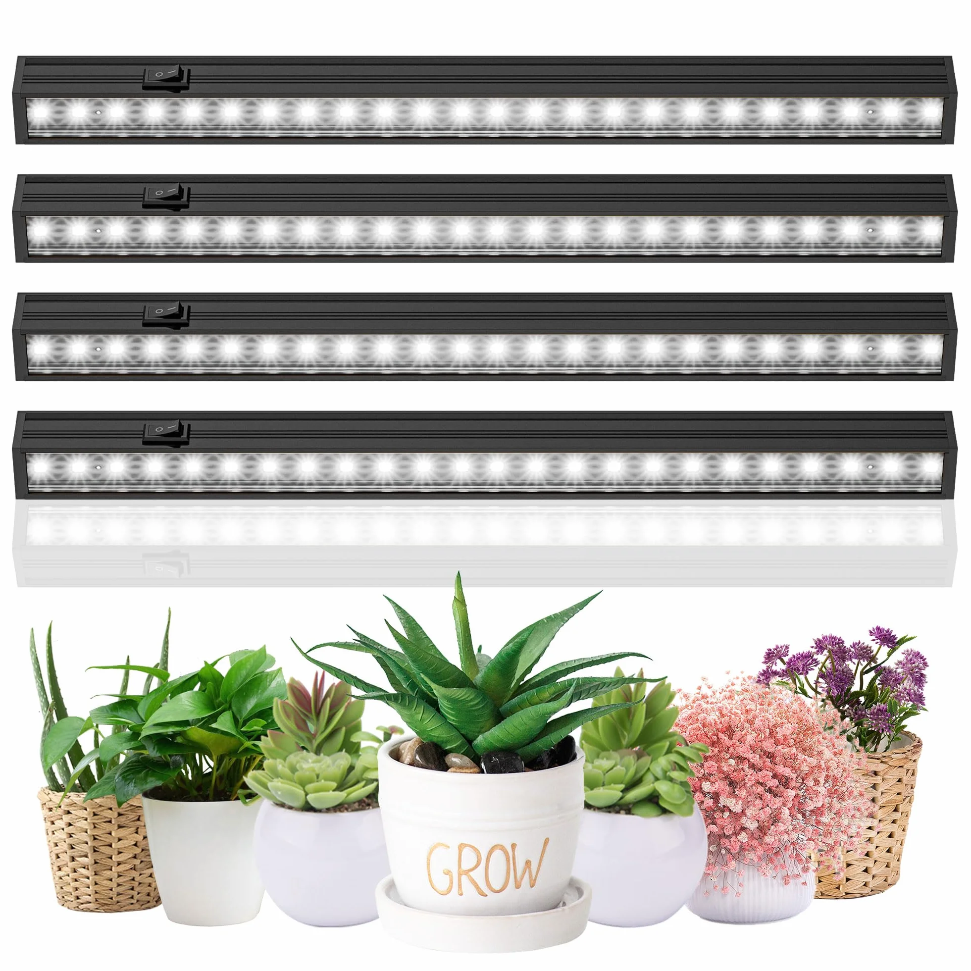 T5 Żarówki do uprawy roślin pokojowych, pełne spektrum światła, 30 cm LED do roślin, czarna kolorowa lampa LED do roślin, lampa fluorescencyjna z instalacją magnetyczną, Plug and