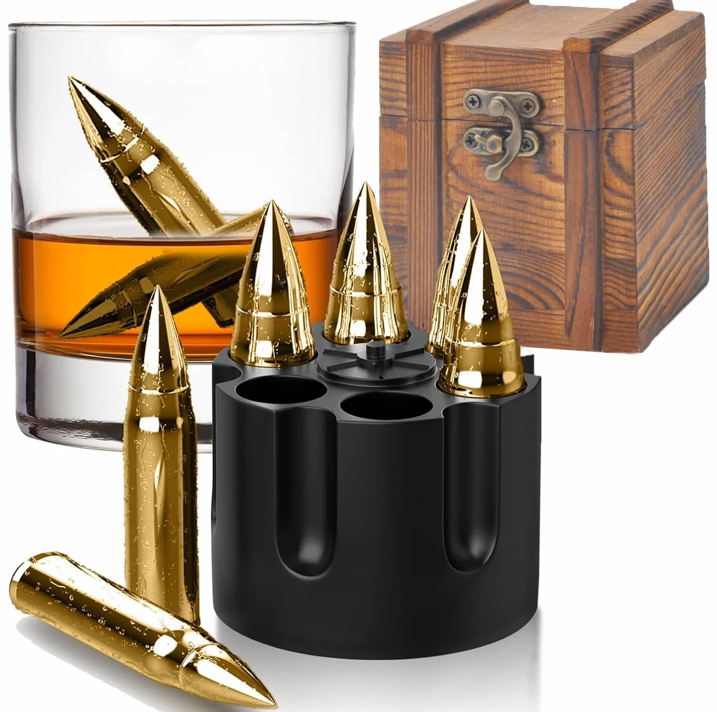Kostki lodu do wielokrotnego użytku, ze stali nierdzewnej, z technologią High Cooling, do whisky, wódki, likieru, wina, pomysłów urodzinowych dla taty, przyjaciela, męża
