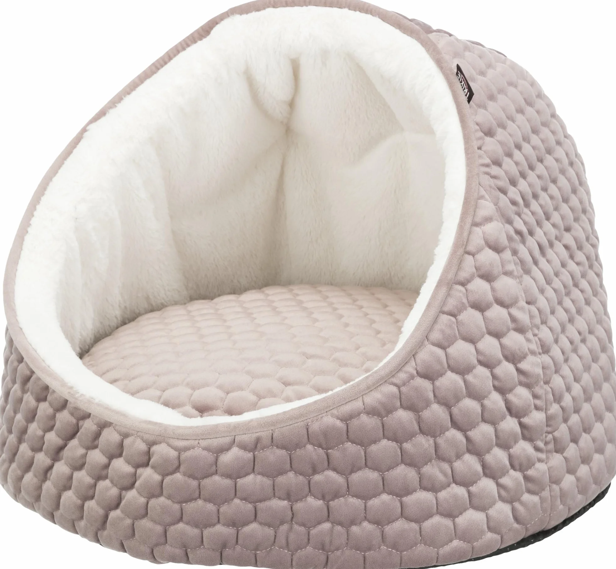 Trixie Noria Cuddly Cave dla psów, 38 x 38 x 40 cm, biały/łososiowy