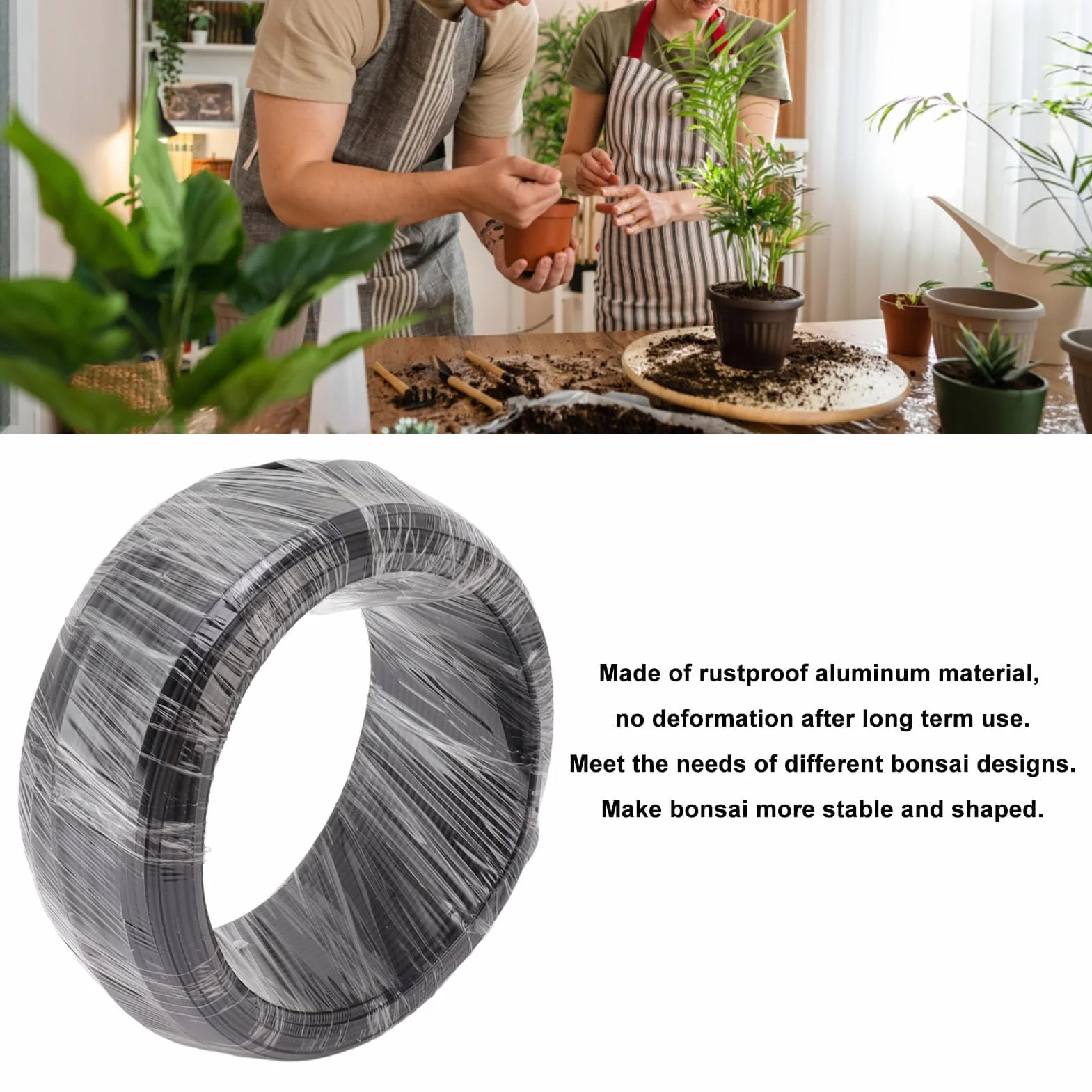 Pssopp Zestaw drutu Bonsai, aluminiowy drut treningowy do roślin, drut rzemieślniczy do gałęzi ogrodniczych, małych (4,0 mm)