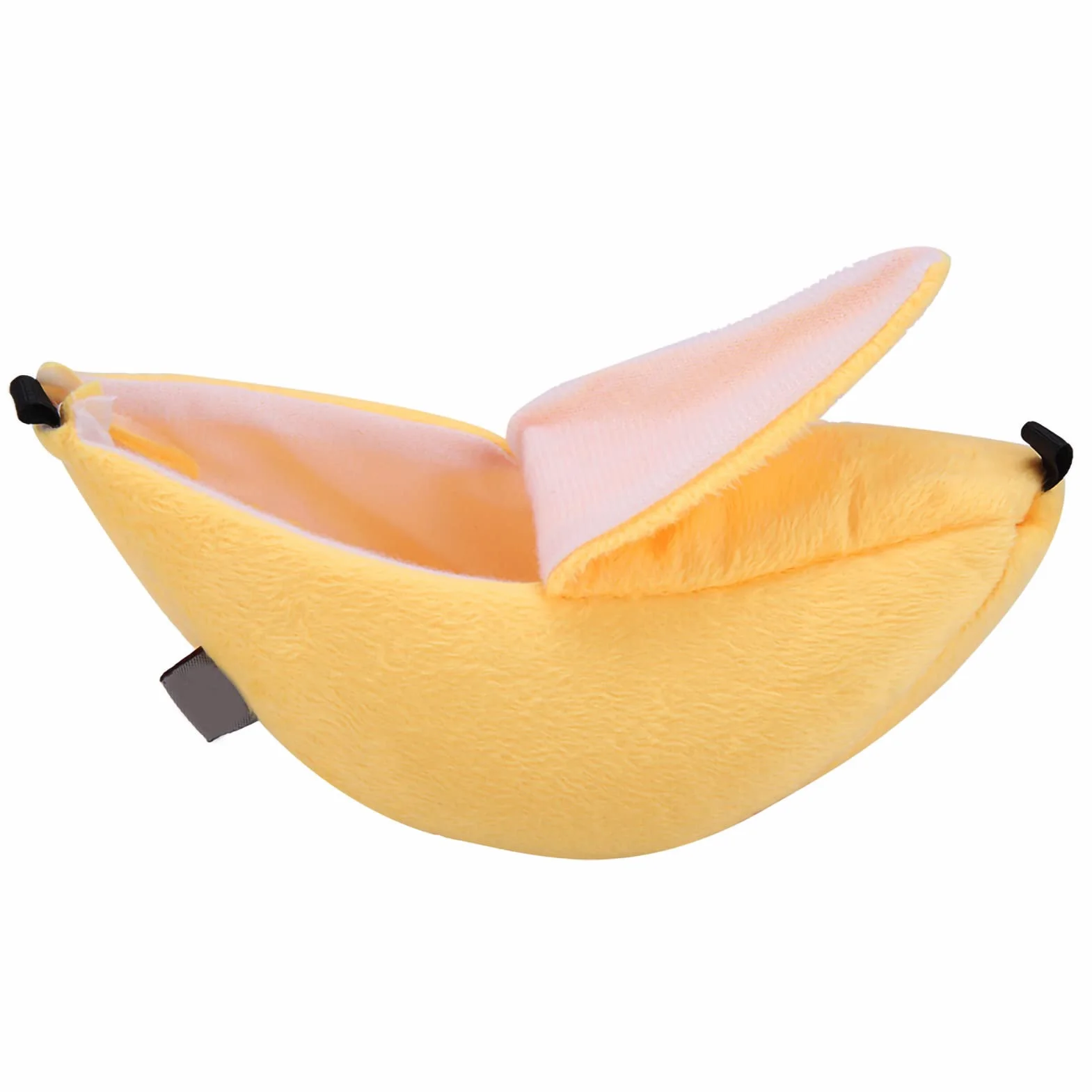 Wiszące Łóżko dla Chomika w Kształcie Banana, Żółte, Aksamit, 21x6.5cm, Dom do Spania dla Małych Zwierząt
