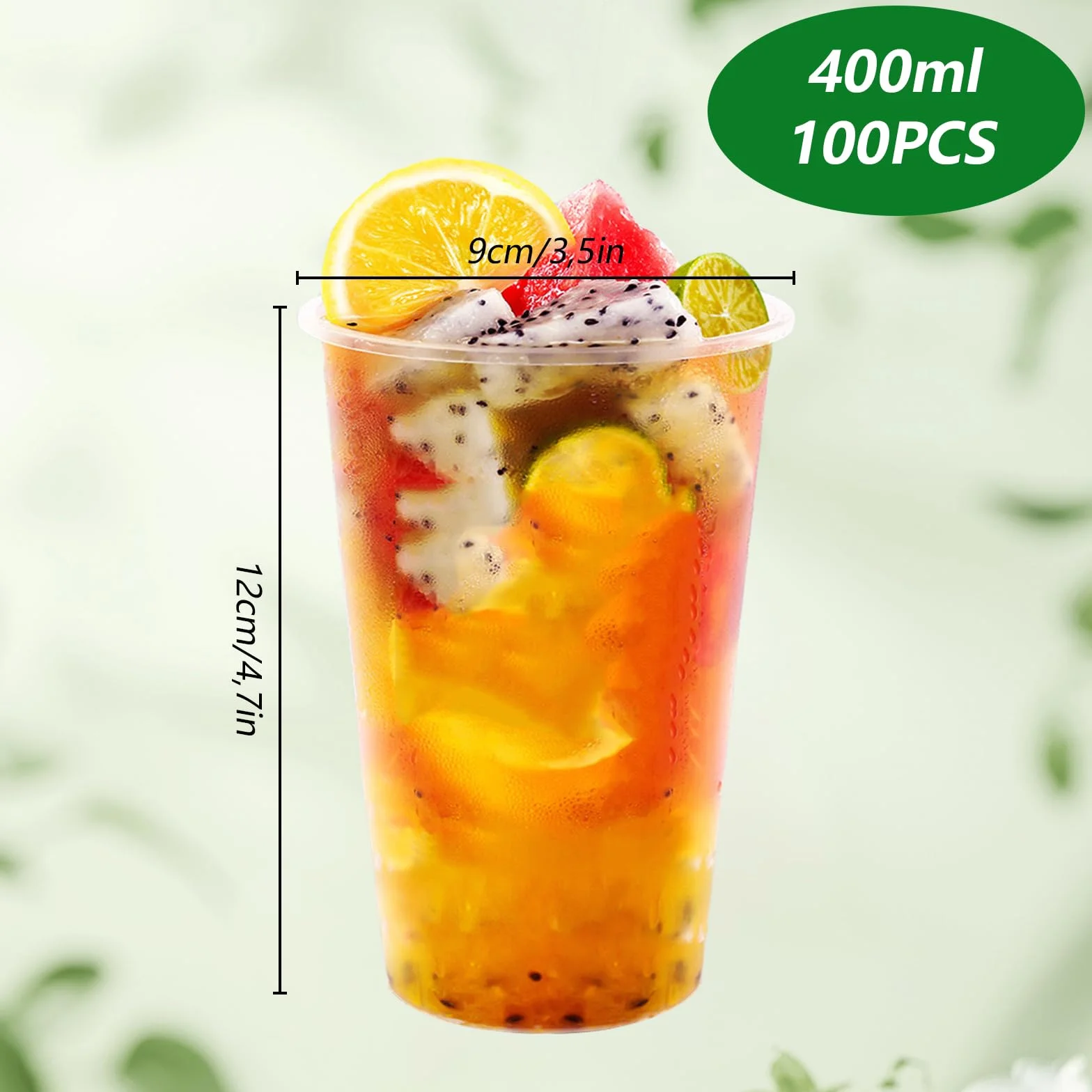 100 sztuk plastikowych kubków, 400 ml, zestaw kubków imprezowych z tworzywa sztucznego, matowe plastikowe kubki na przyjęcia z napojami, urodziny, wesele