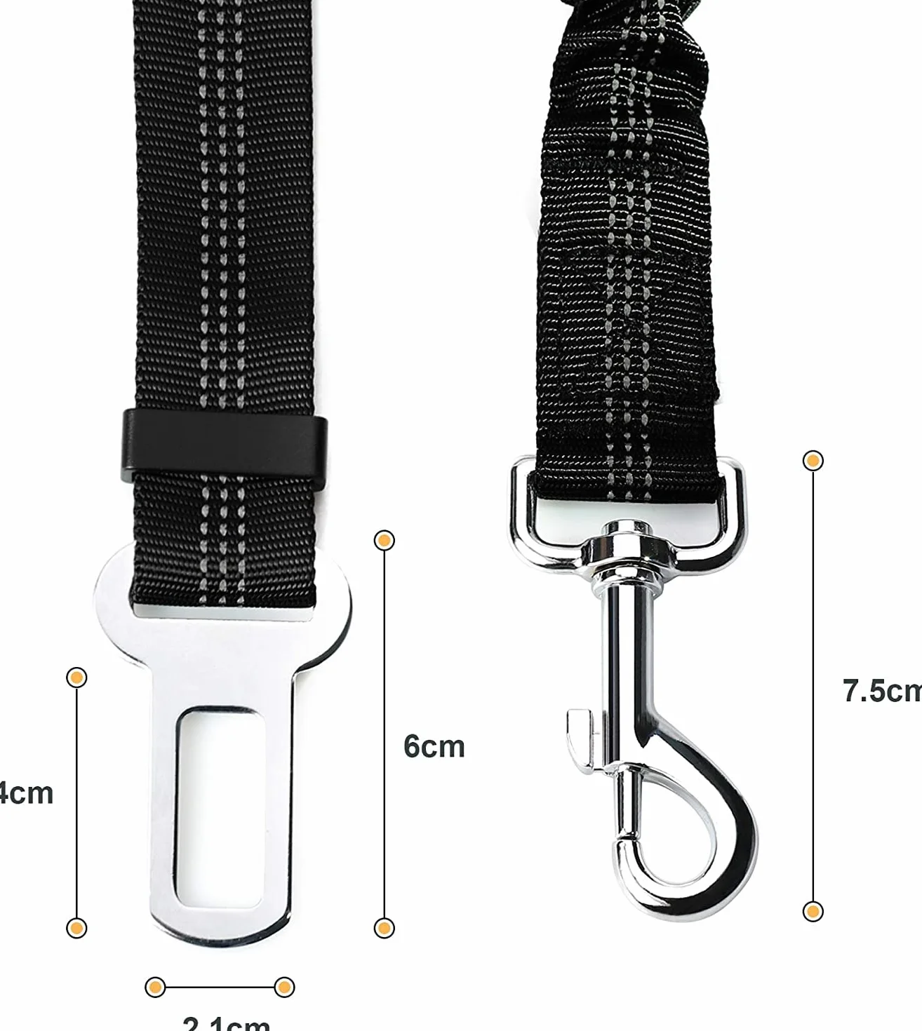 Toozey Pas Bezpieczeństwa dla Psów, Czarny, do 75cm, 2 Sztuki