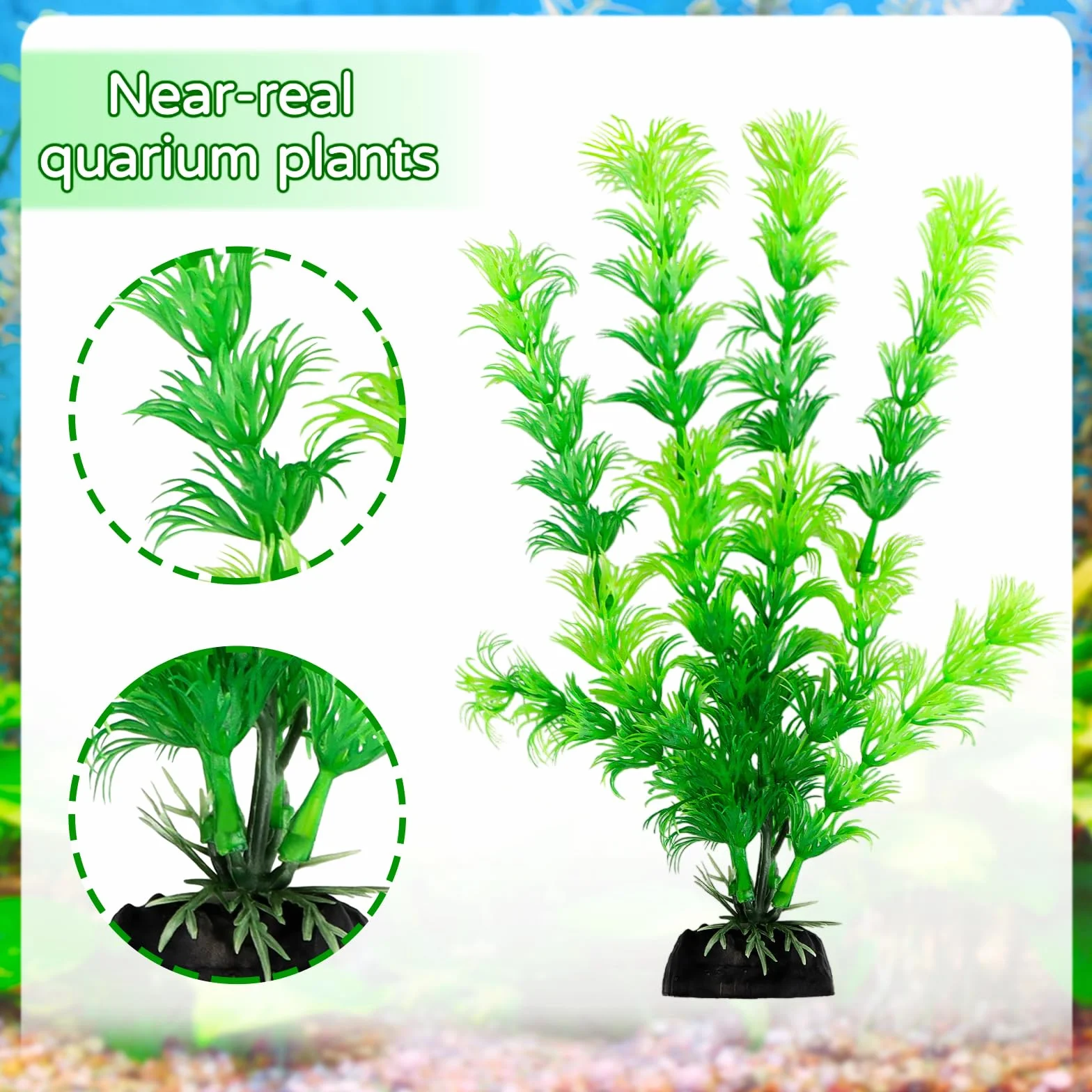 QUOZUO Rośliny Akwariowe Plastikowa Dekoracja z Skały Polyresin Cave Ornament 9 szt