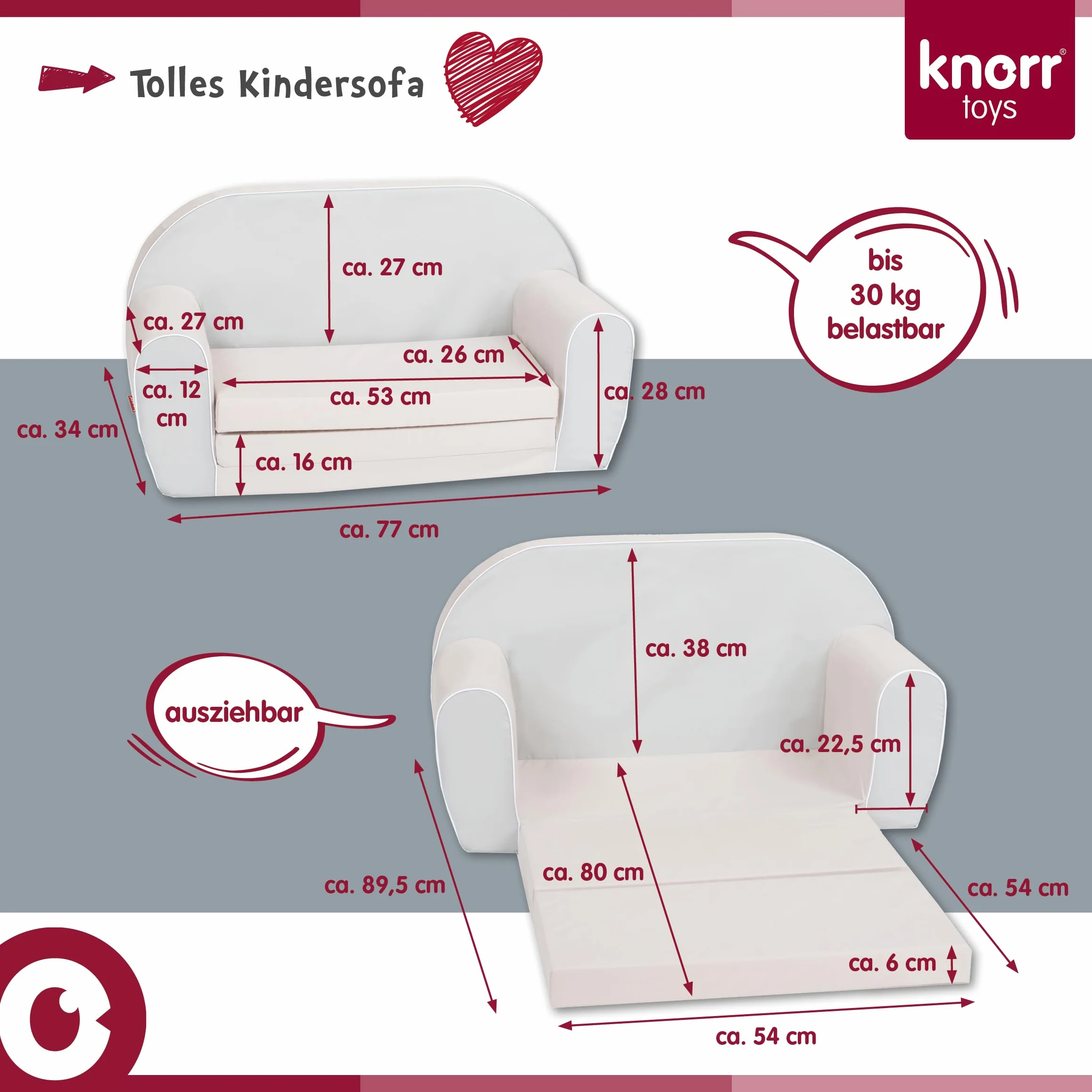 Knorrtoys 68434 sofa dziecięca Wildlife